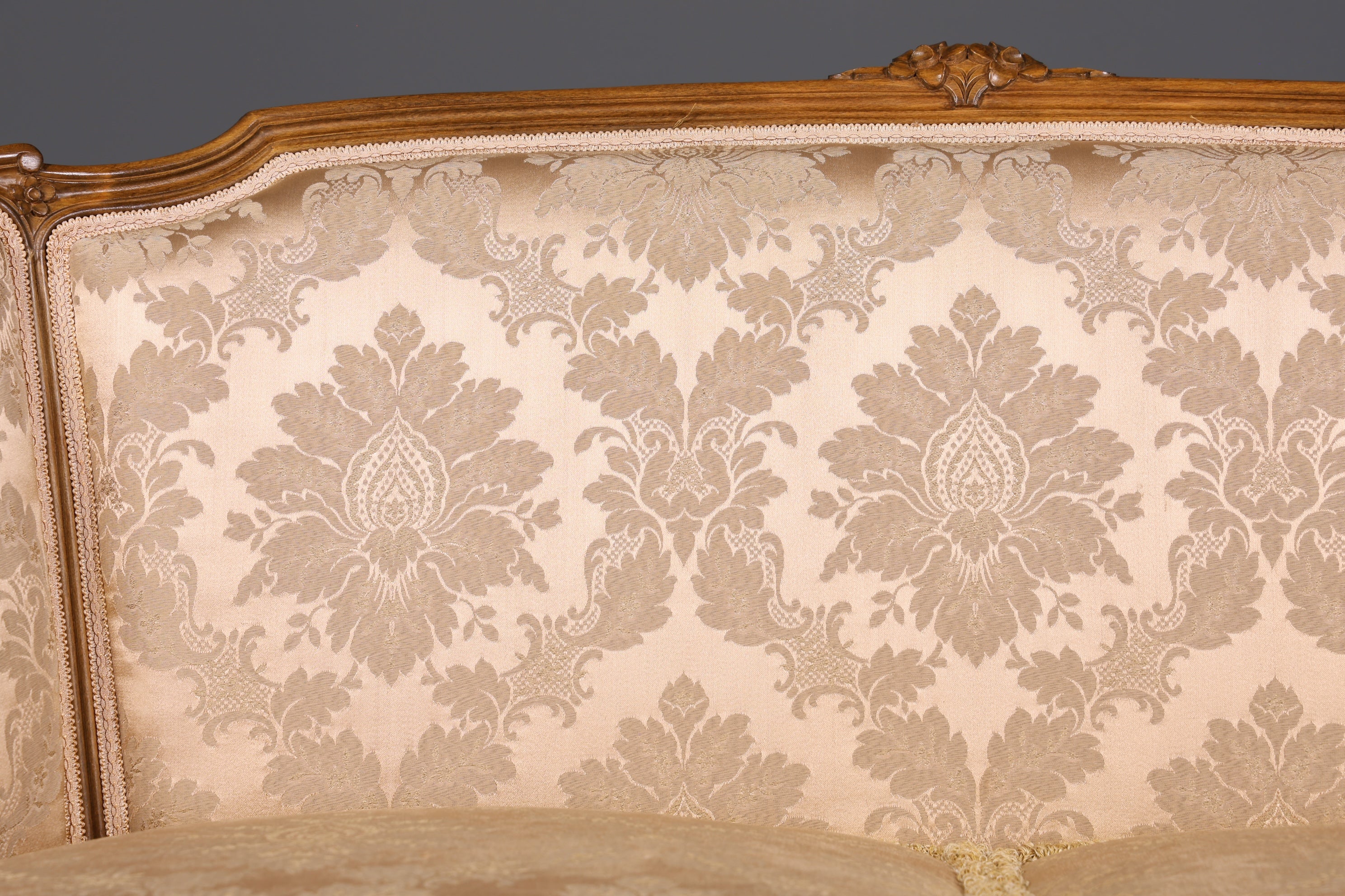 Wunderschönes Chippendale Sofa Barock Stil Couch Samt Stoff Rococo 2-Sitzer Canapé