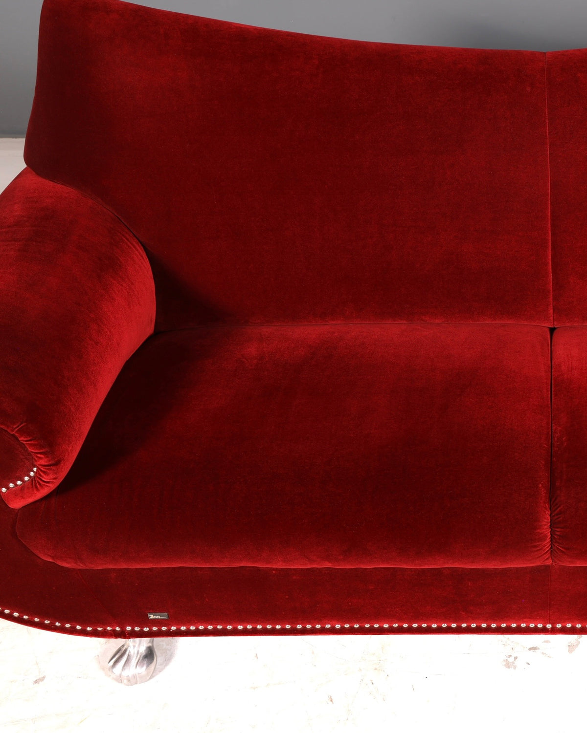 Opulentes Bretz Gaudi Rotes Samtsofa Designer Couch 3-Sitzer Sofa Barock Bordeaux Samt