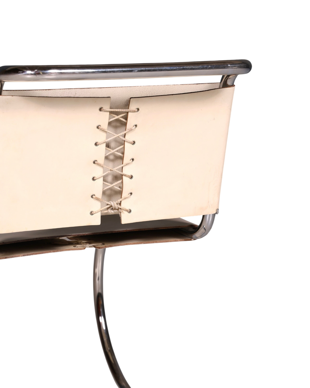 Elegant Original Knoll International Cantilever Chair MR Chair Mies van der Rohe Chrome Leather White Bauhaus Secretary Chair Dining Chair 1 of 2