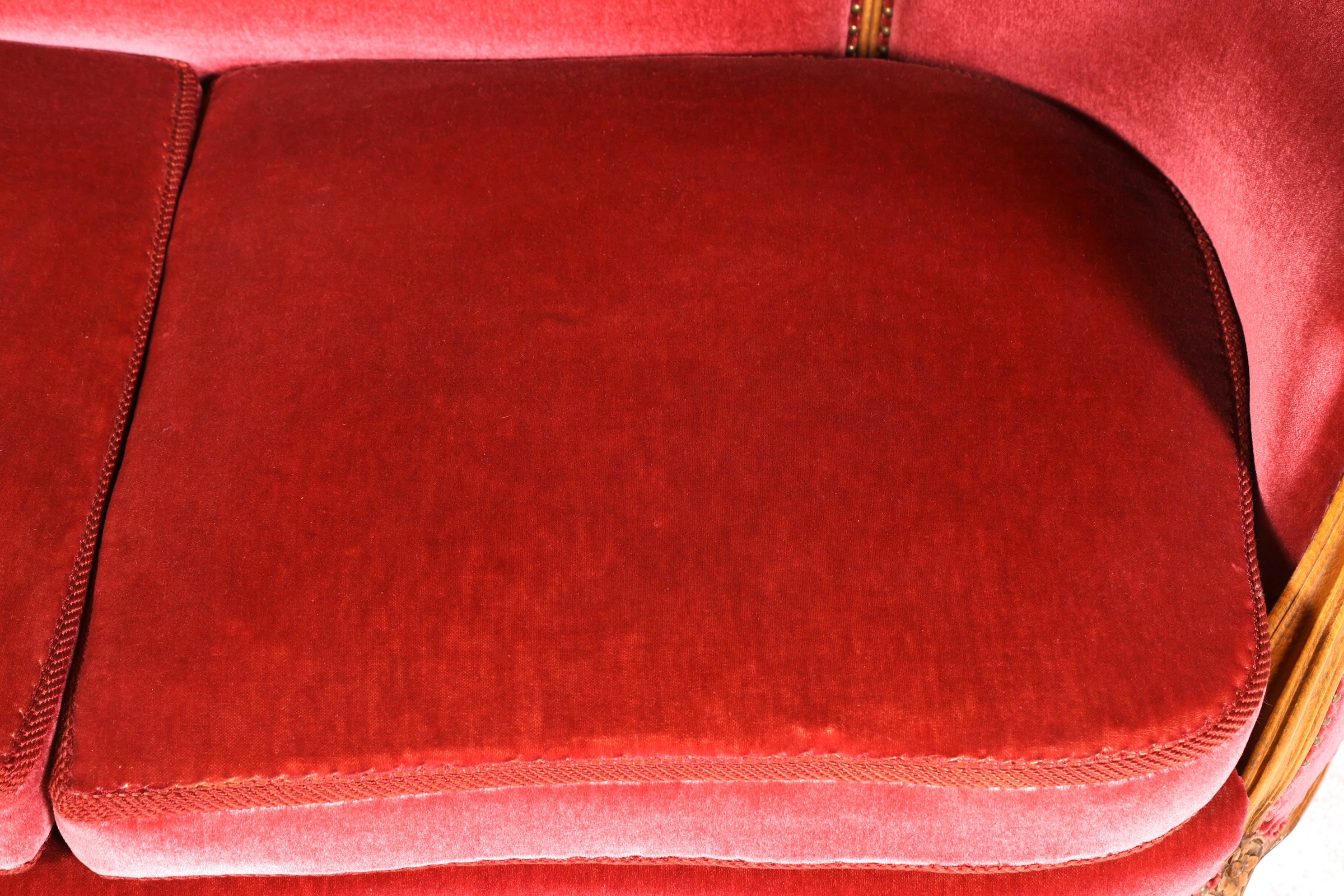 Magnifique canapé Chippendale, canapé de style baroque, tissu velours, méridienne 3 places