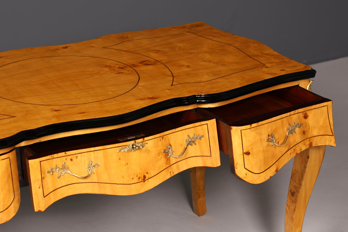 Wunderschöner Louis XV Stil Schreibtisch French Office Desk Antik Stil Bürotisch Massivholz