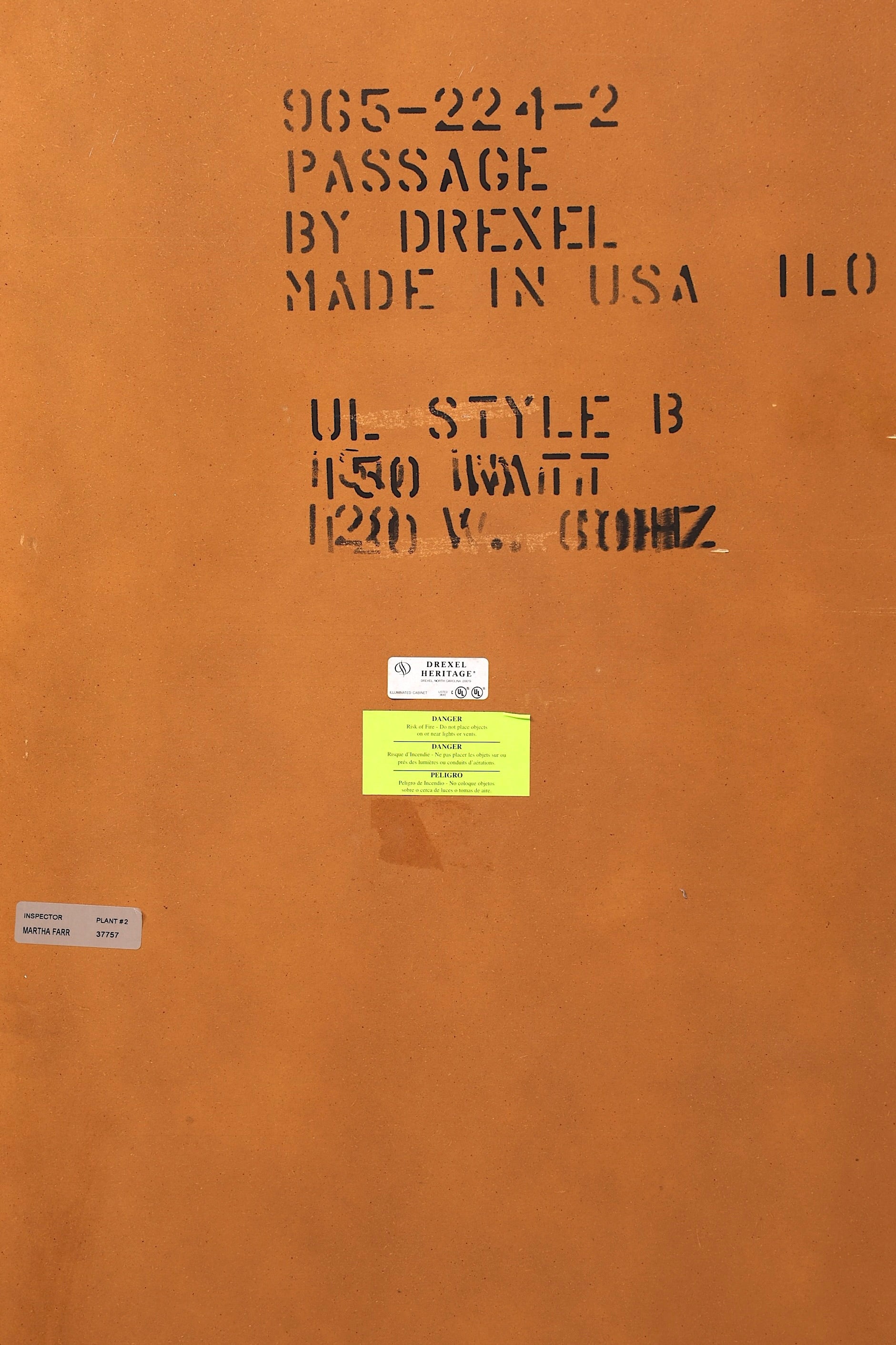 Edler Original Drexel Heritage Vitrine Bücherschrank Art Deco USA Antik Schrank Buffet Regal Glasvitrine Vintage Holz