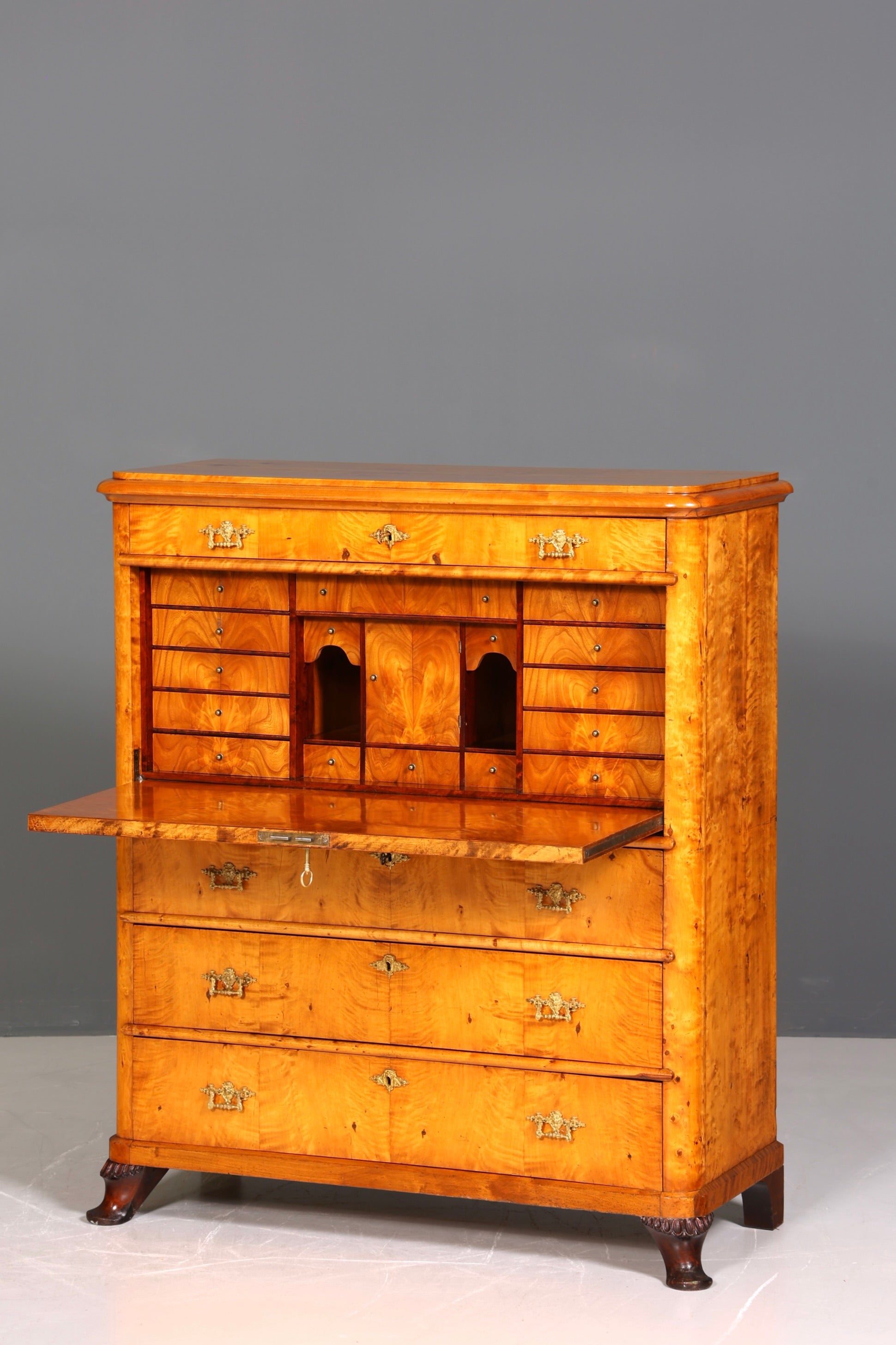 Stilvoller Biedermeier Sekretär Louis Philippe Vertiko Antik Kommode Schreibkommode Office Desk