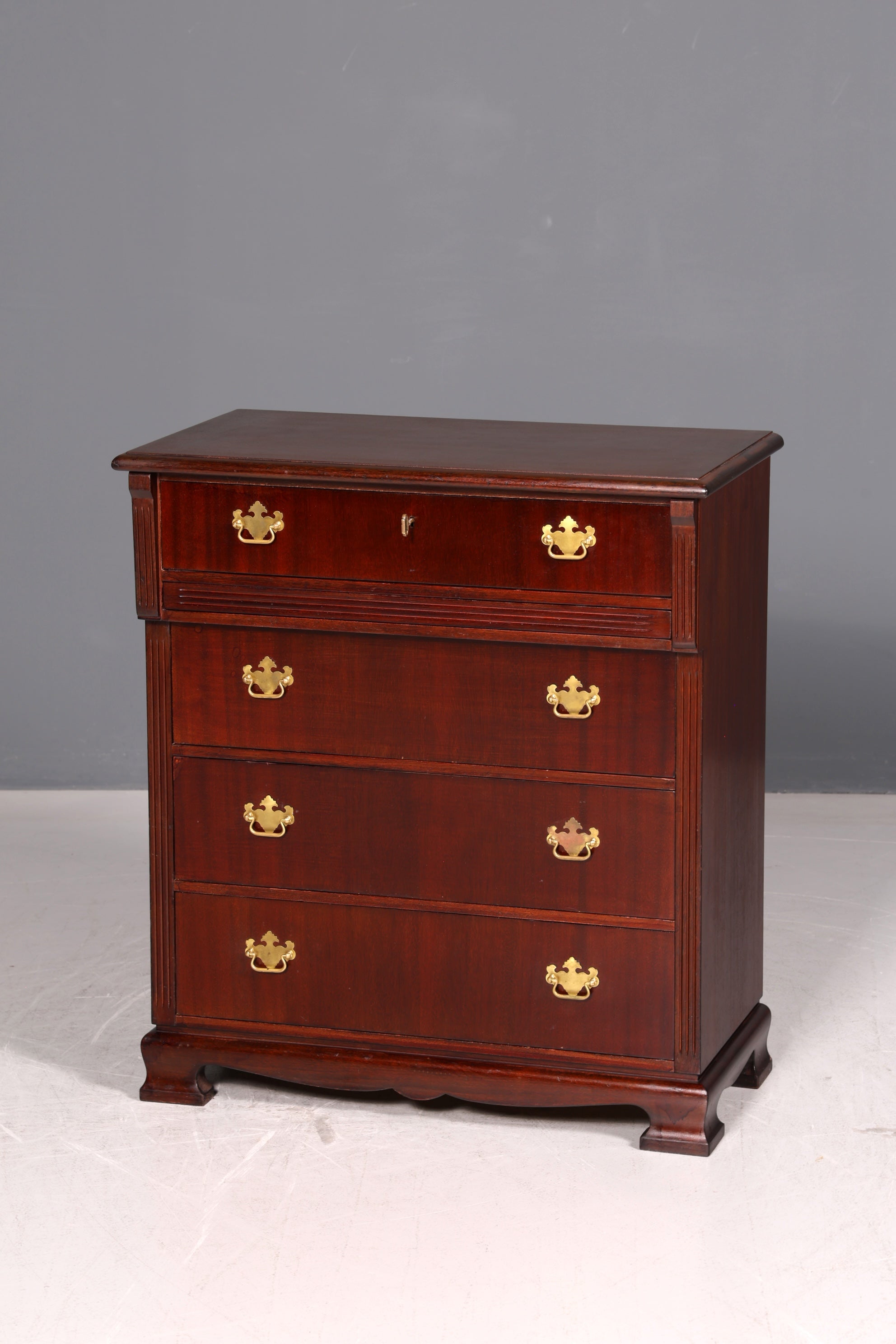 Edle Englische Kommode Mahagoni Schubladenkommode 60s Sideboard Wäschekommode Vintage