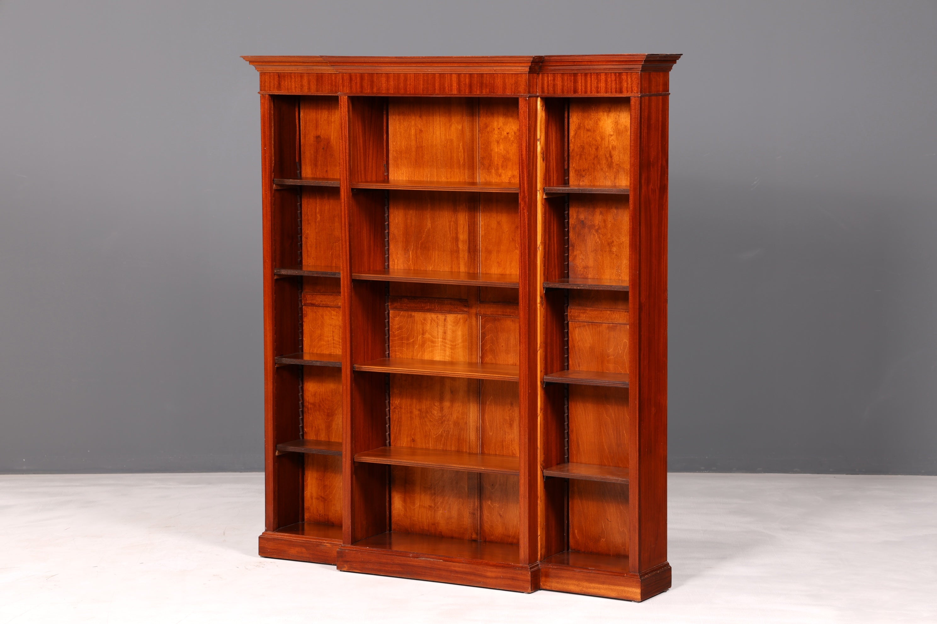 Magnifique bibliothèque anglaise XXL, étagère ancienne sur pied, meuble de rangement, véritable bois
