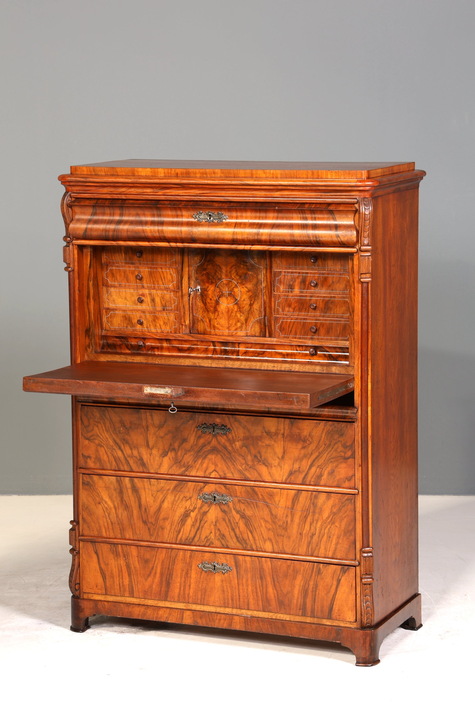 Wunderschöner Louis Philippe Sekretär um 1880 Gründerzeit Antik Schrank Chiffoniere
