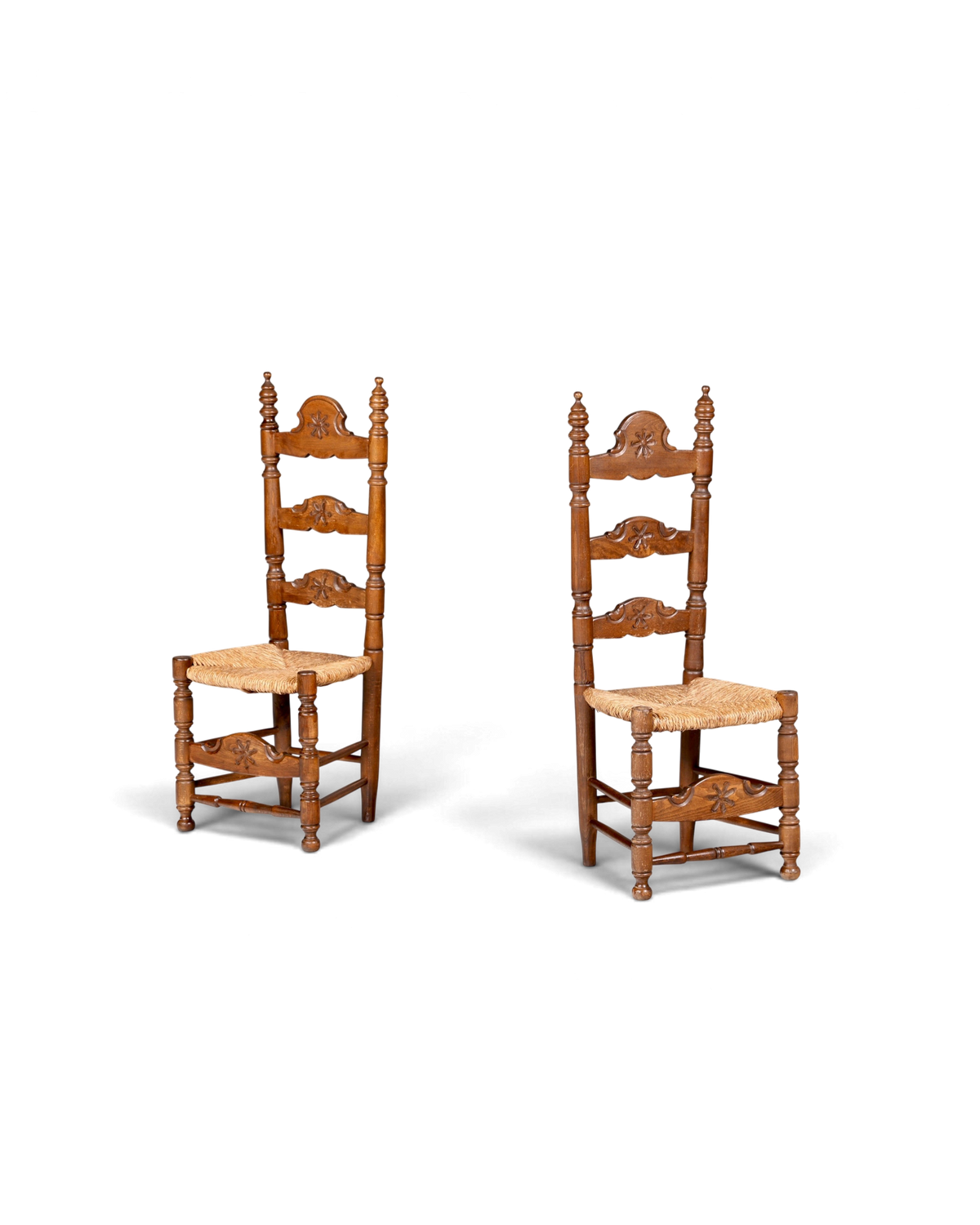 2x Wunderschöne Spanische Stühle Stuhl Set Rattan Rustikale Stühle Küchenstühle