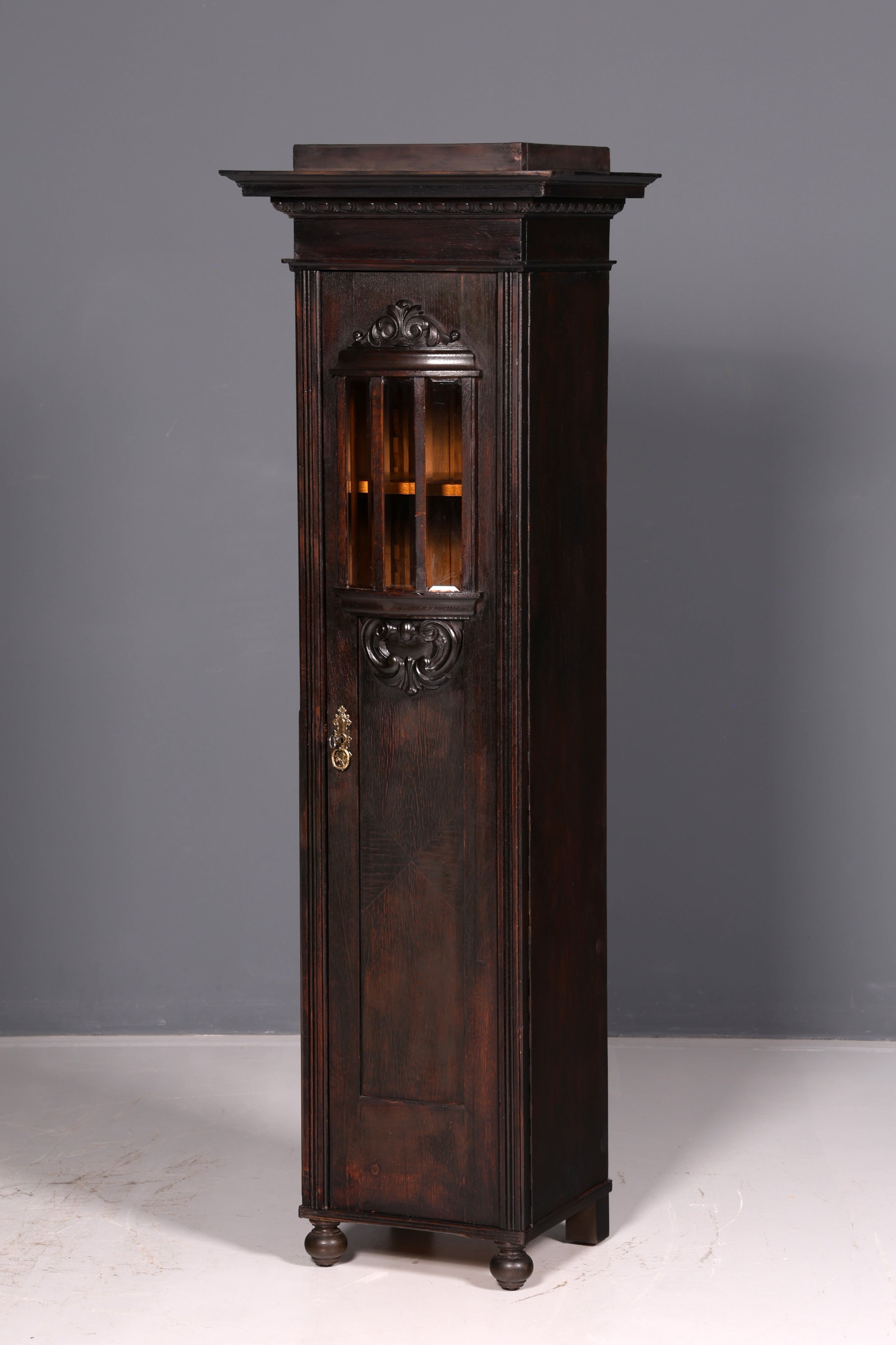 Magnifique vitrine Art nouveau en chêne, bibliothèque ancienne, vaisselier, vitrine, armoire ancienne, 2 sur 2