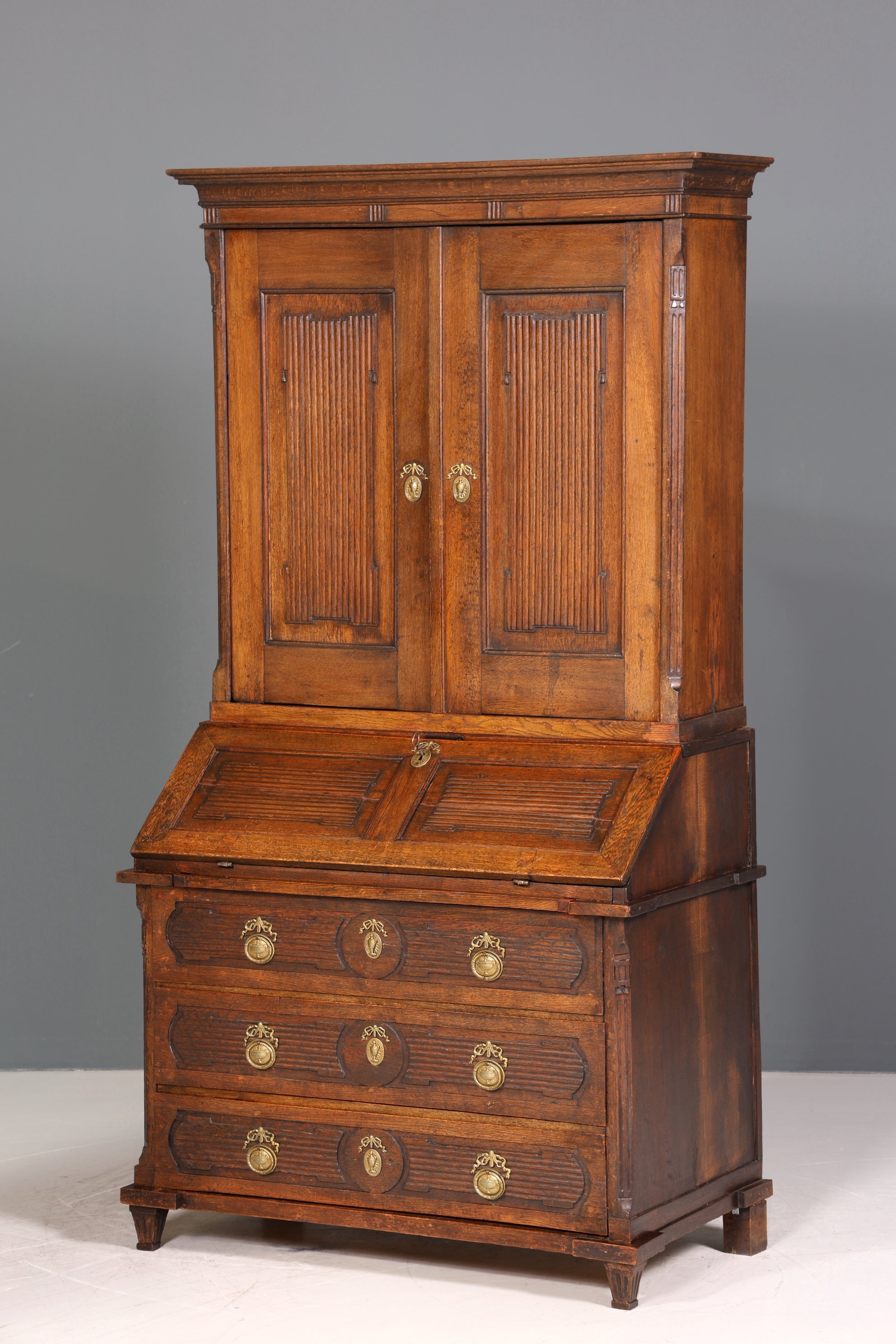 Beeindruckender Biedermeier Sekretär Louis Seize Aufsatzsekretär um 1810 Schreibkommode Büroschrank Kommode