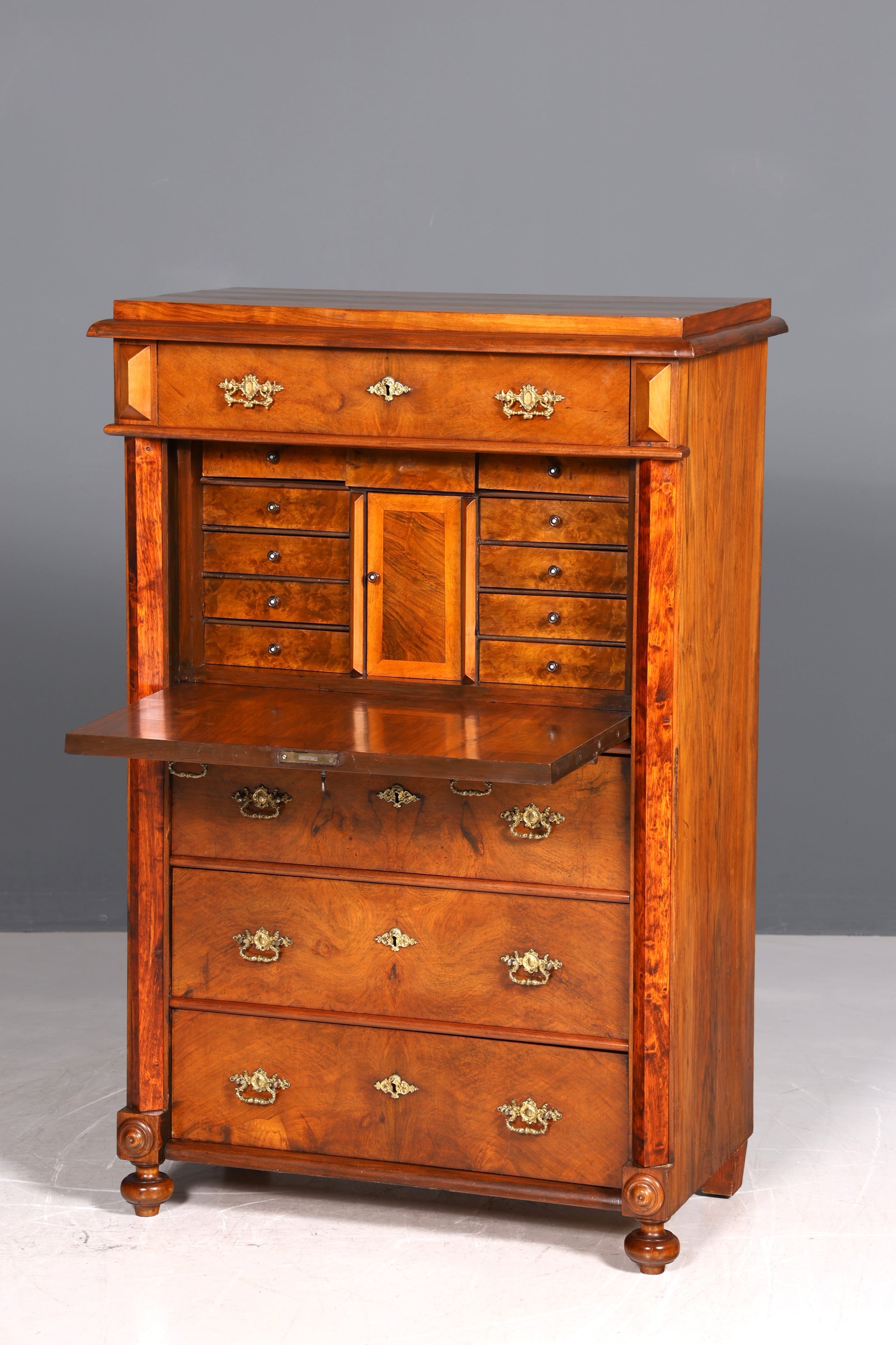 Beau secrétaire Gründerzeit, commode Art Nouveau, meuble ancien