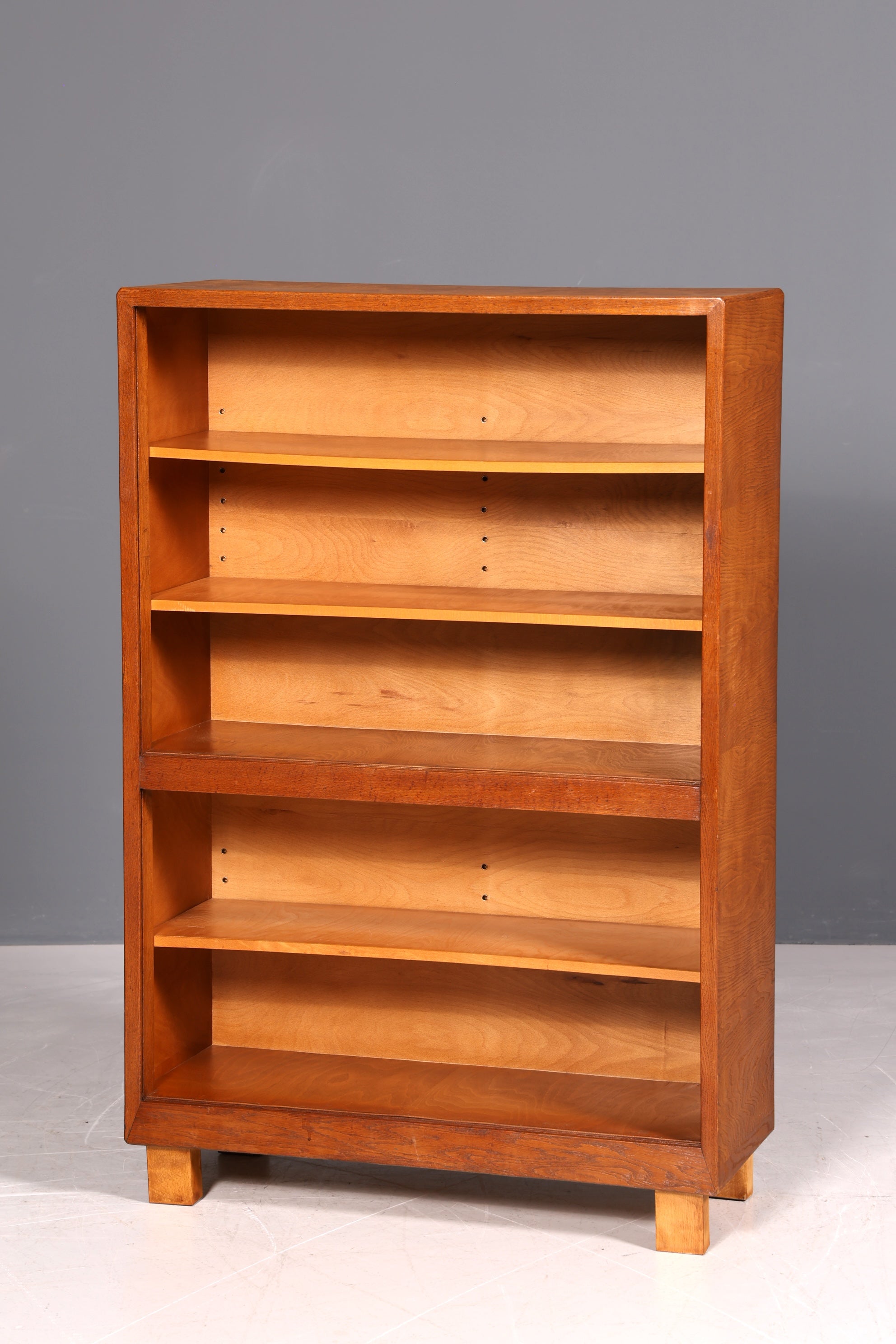 G031 Finish cm Schlichtes Mid Century Regal Vintage Bücherregal Schrank Buchablage 60s Bookshelf