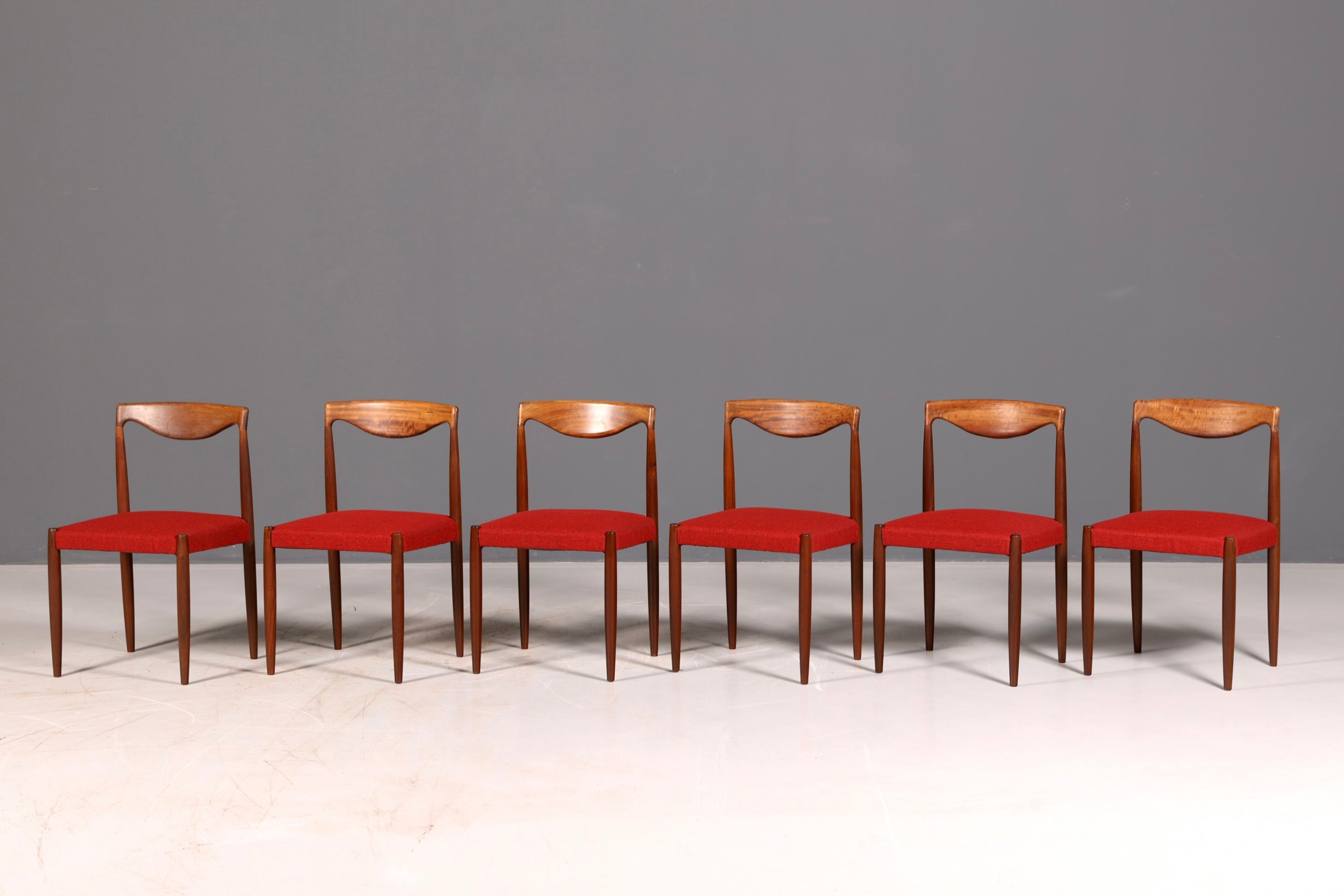 6x Mid Century Stühle Bambi Serie Rolf Rastad Adolf Relling Gustav Bahus Danish Design Stuhl Vintage Designer