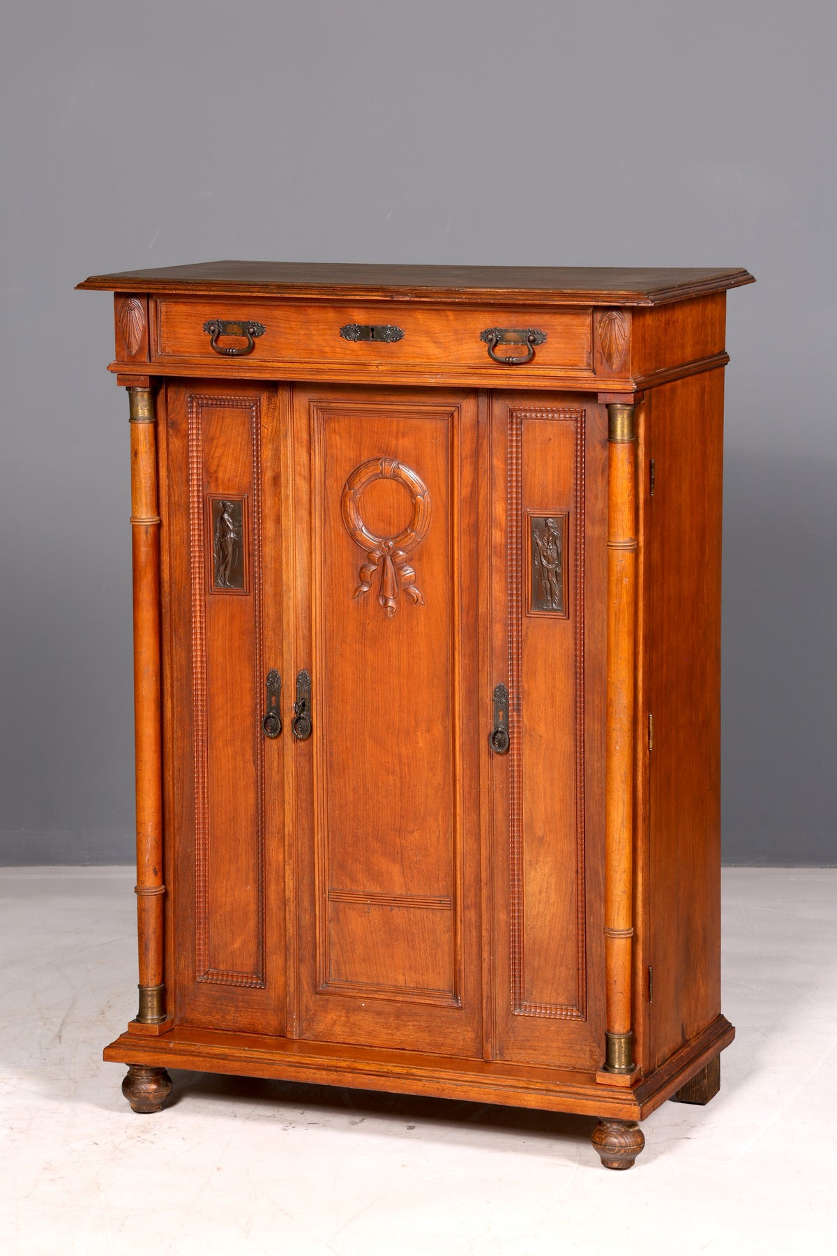 Wunderschöner Jugendstil Vertiko Schrank Antik Kabinettschrank Kommode um 1900 Massivholz