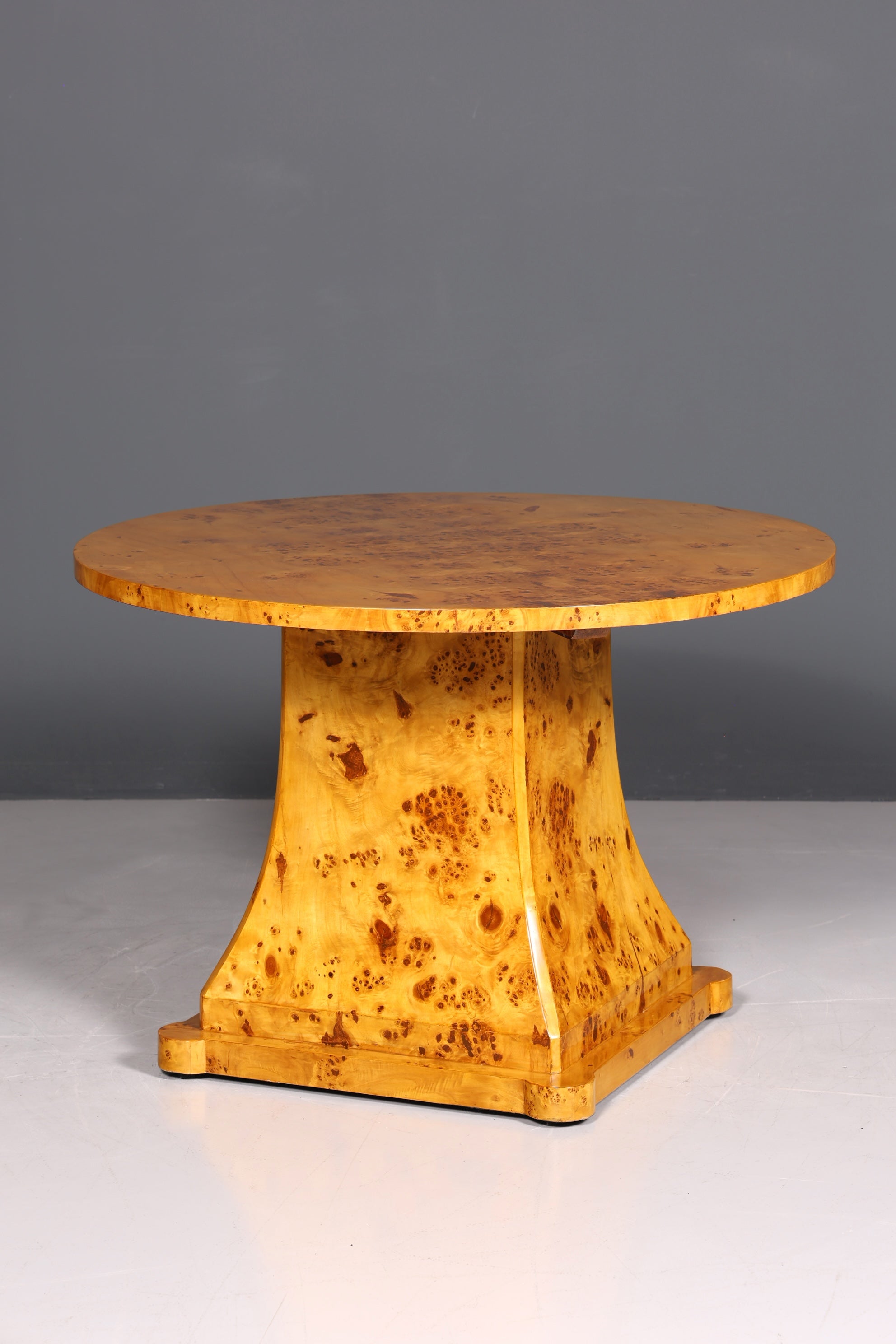 Table de salle à manger ronde de style Art déco, table de cuisine ancienne en bouleau, table de salle à manger