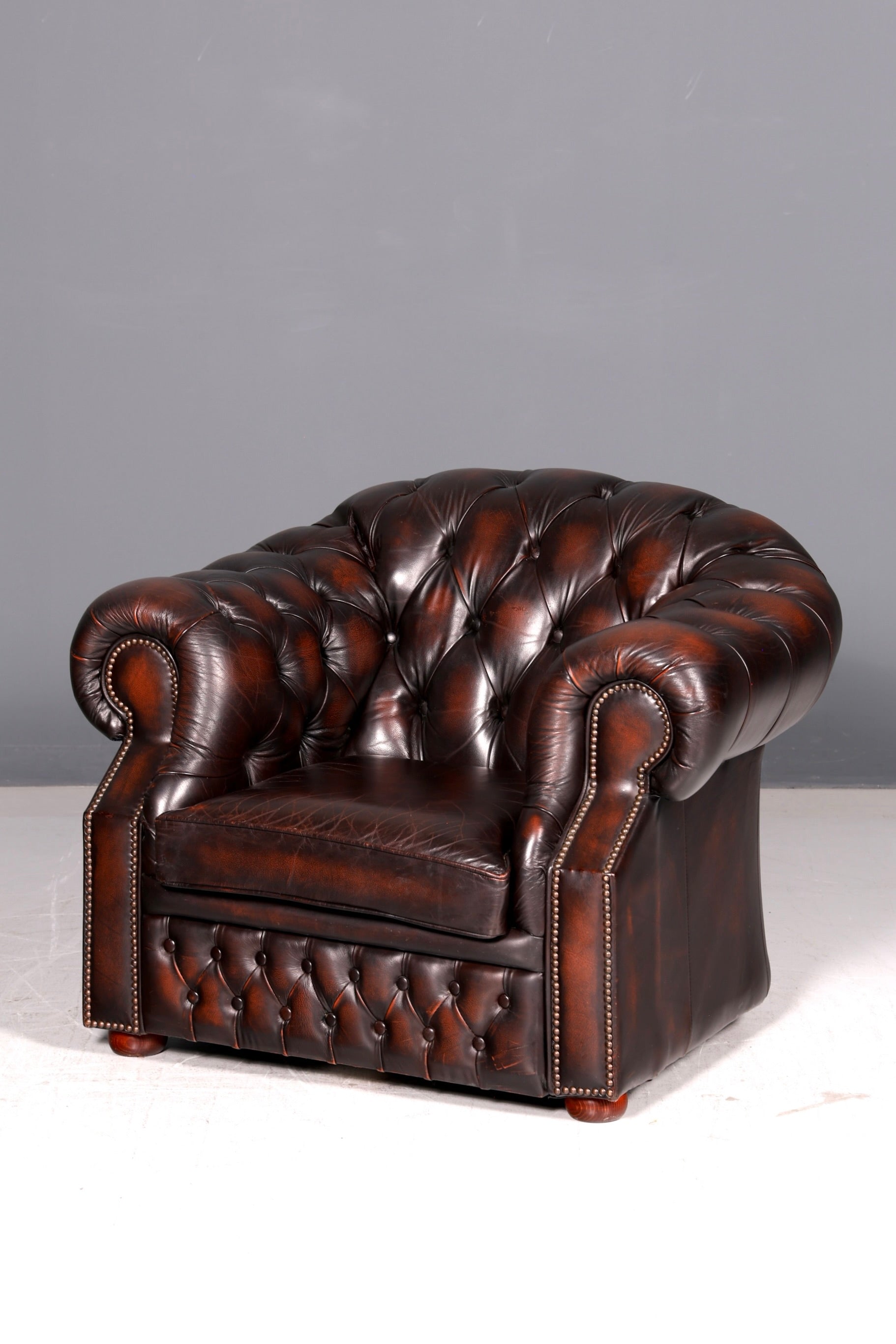 Edler Original Chesterfield Centurion Sessel Braun Echt Leder Englischer Armlehnsessel Herrensessel UK 1 von 2