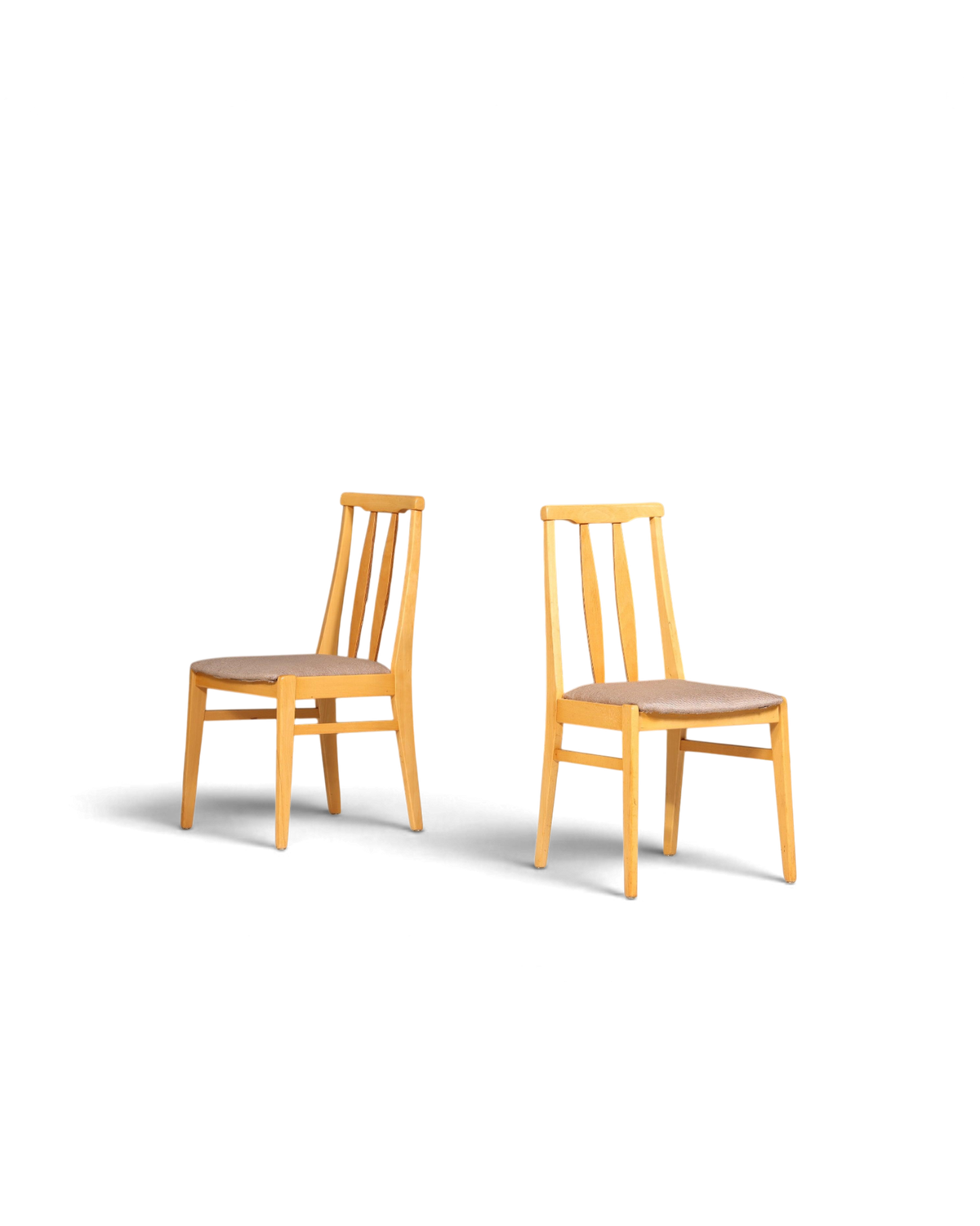 2x Schlichte Mid Century Stühle Retro Stuhlset Danish Design Küchenstühle Esszimmer Stühle