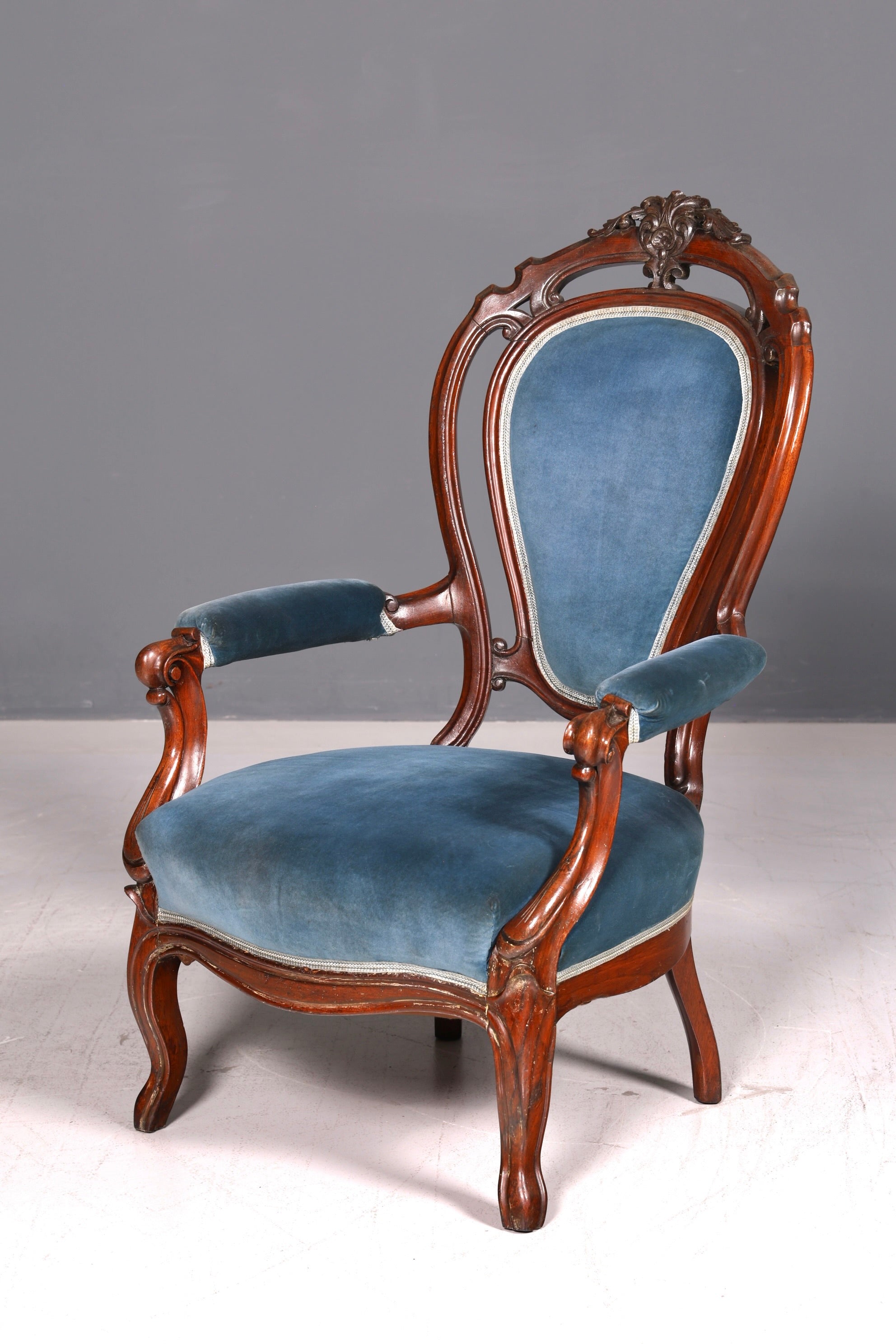 Edler Louis Philippe Sessel Biedermeier Antik Armlehnsessel Lounge Sessel Vintage