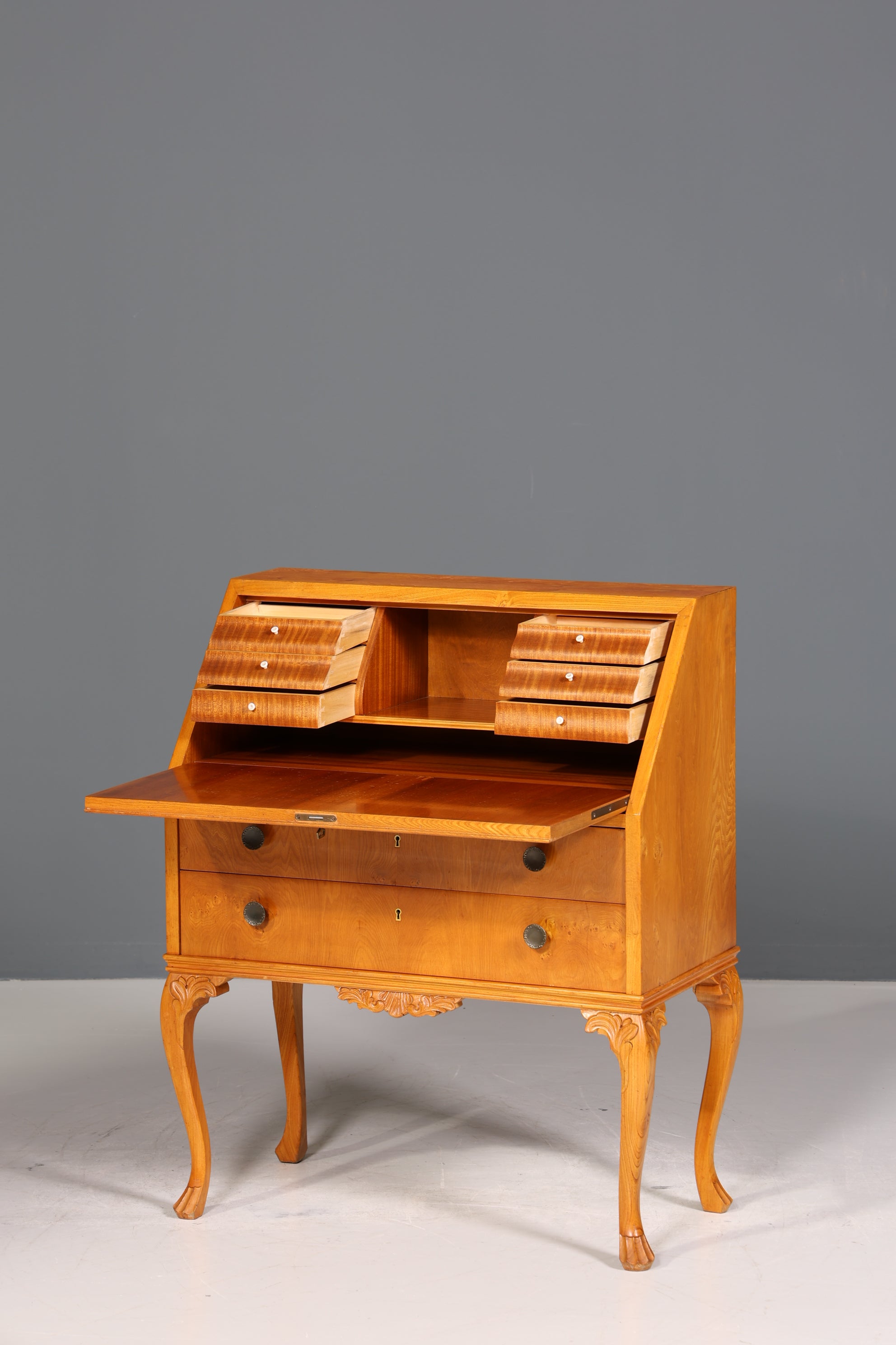 Wunderschöner Sekretär Chippendale Stil Antik um 1940 Büro Kommode Schreibkommode