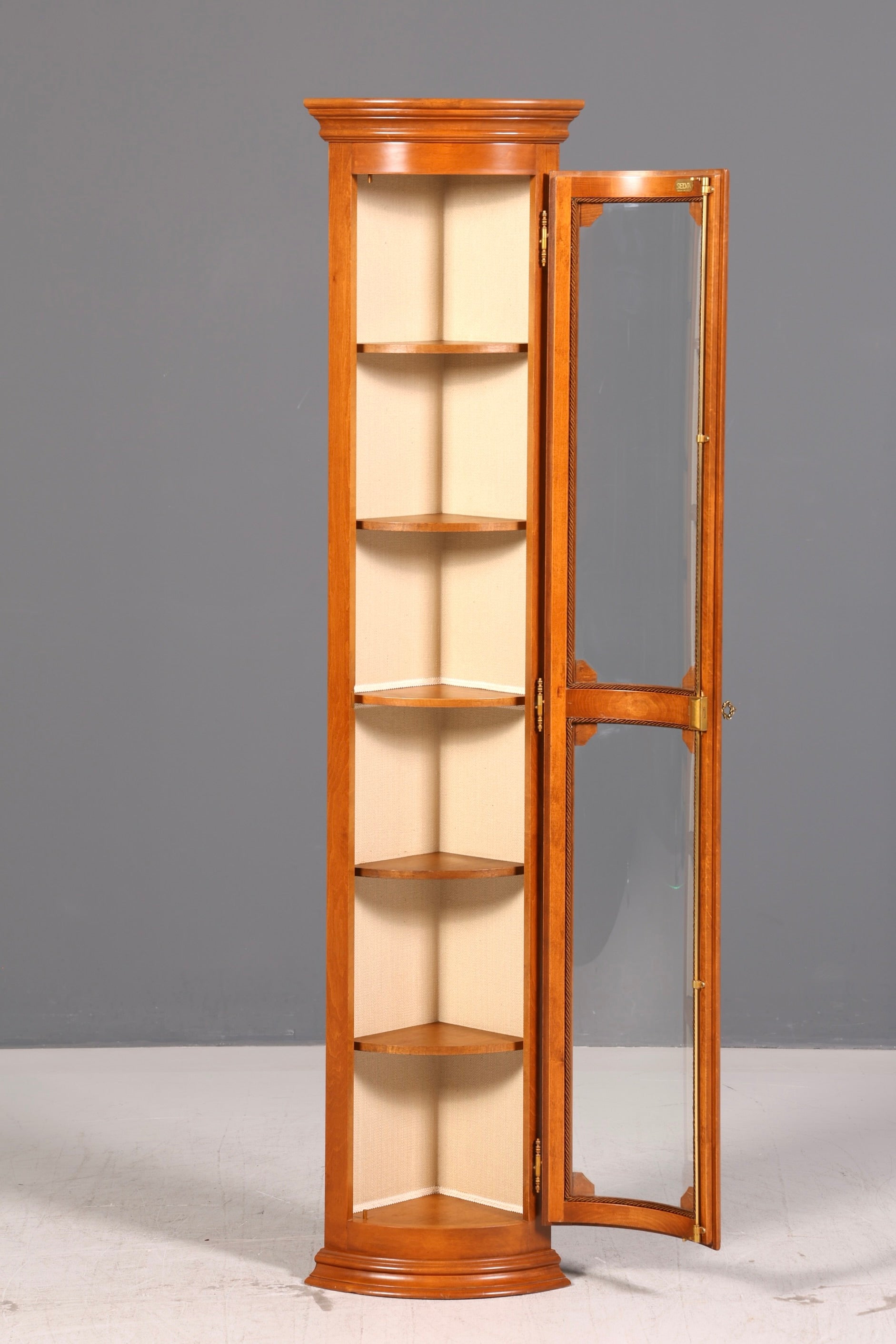 Wunderschöne Original Selva Eckvitrine Antik Stil Vitrine Schrank Geschirrschrank Glasvitrine