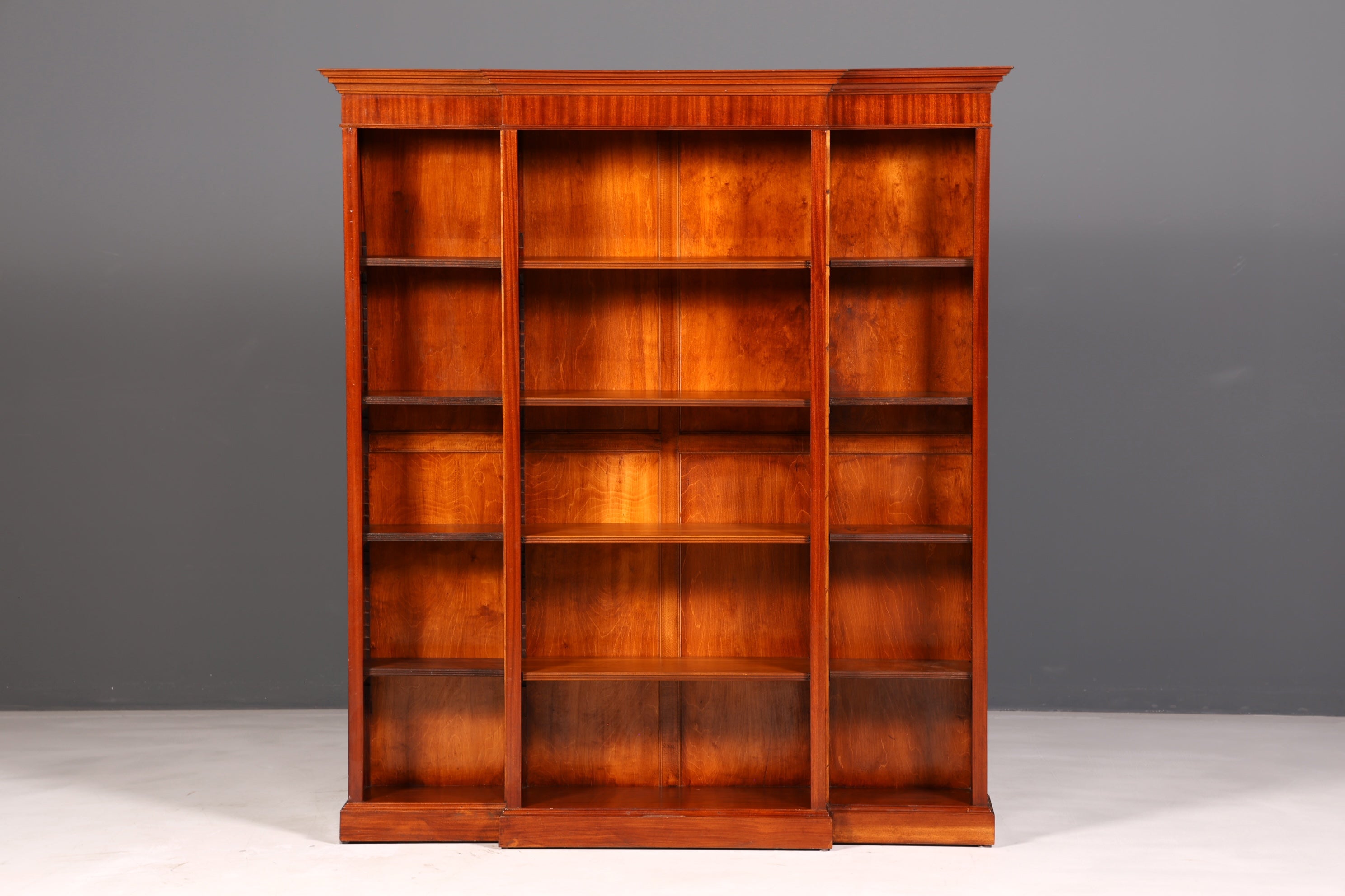 Magnifique bibliothèque anglaise XXL, étagère ancienne sur pied, meuble de rangement, véritable bois