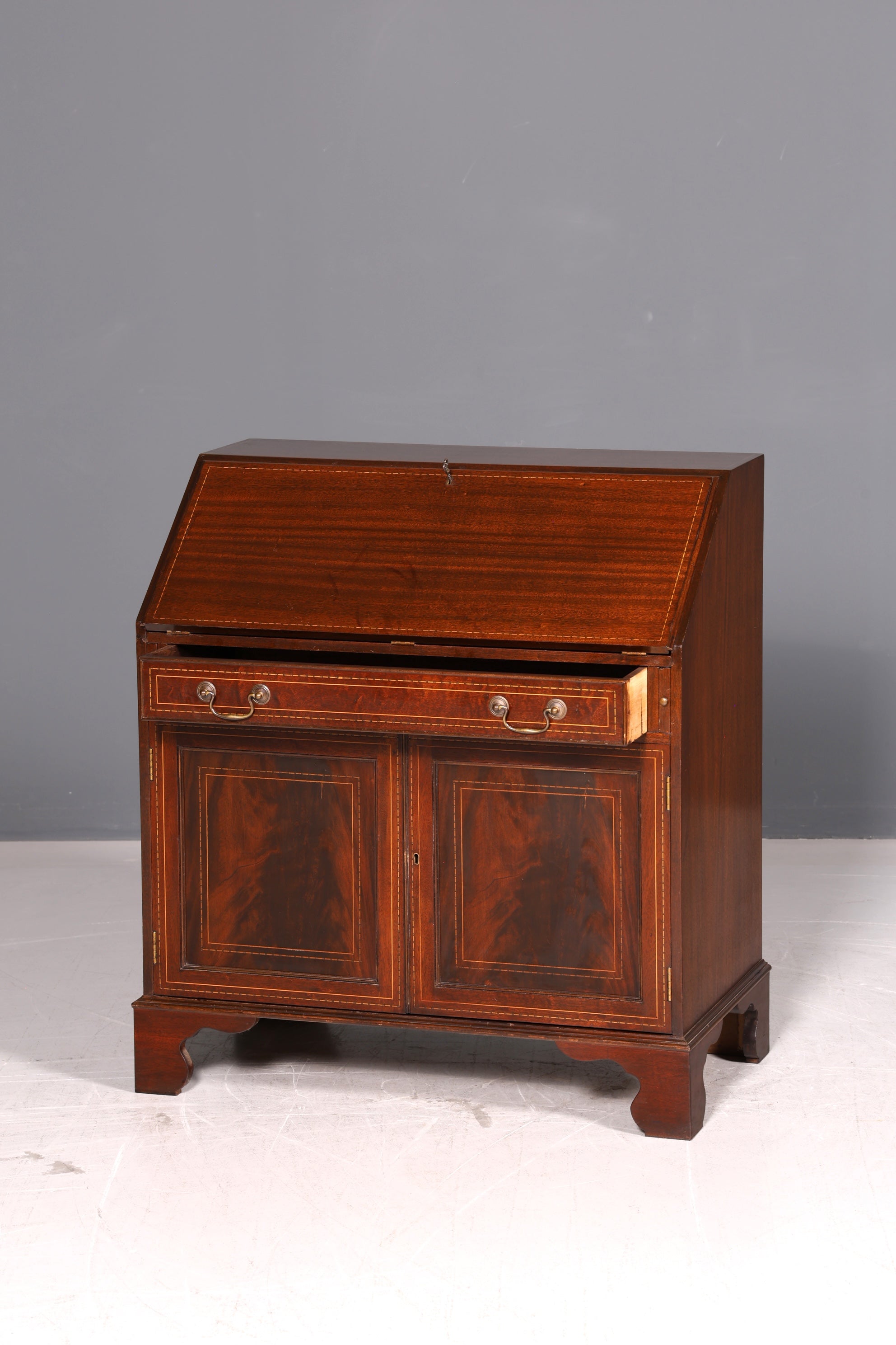 Wunderschöner Englischer Sekretär Schreibkommode Echt Holz Schreibtisch Kommode 60s Vintage