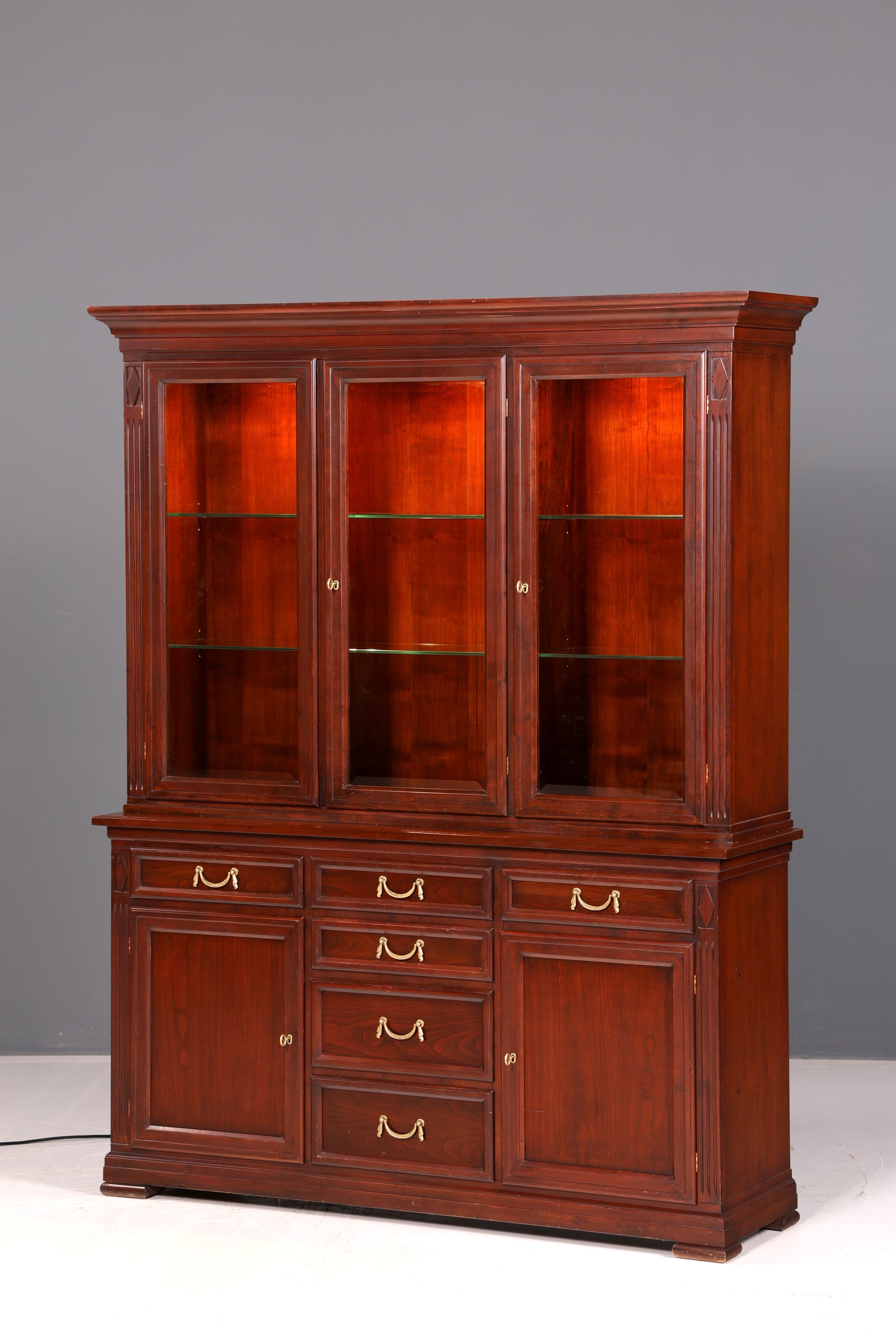 Magnifique vitrine originale Selva Villa Borghese, style antique, en bois massif, buffet, armoire de bibliothèque