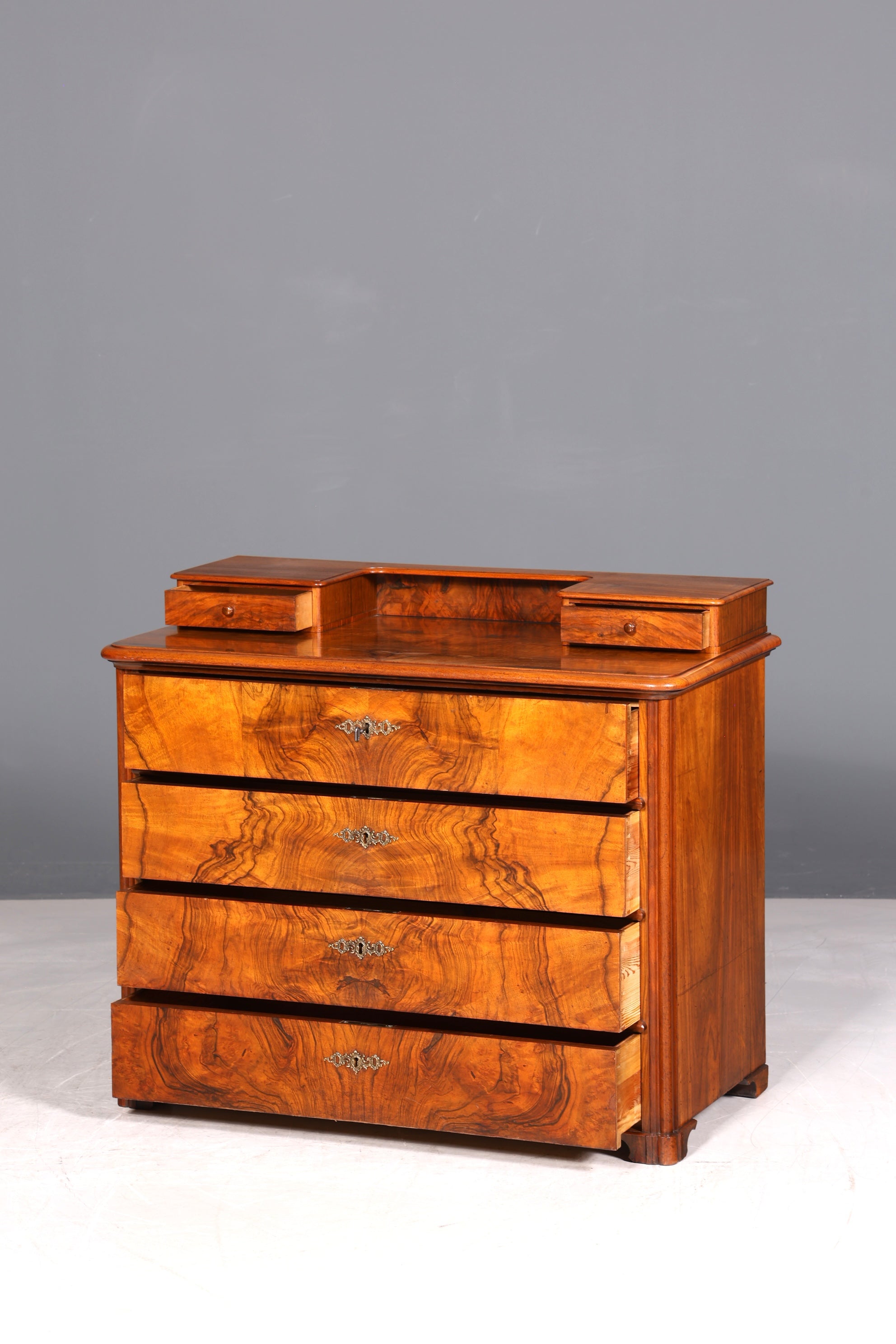 F963 Finish cm Wunderschöne Gründerzeit Kommode Louis Philippe Nussbaum Schubladen Kommode Sideboard um 1880