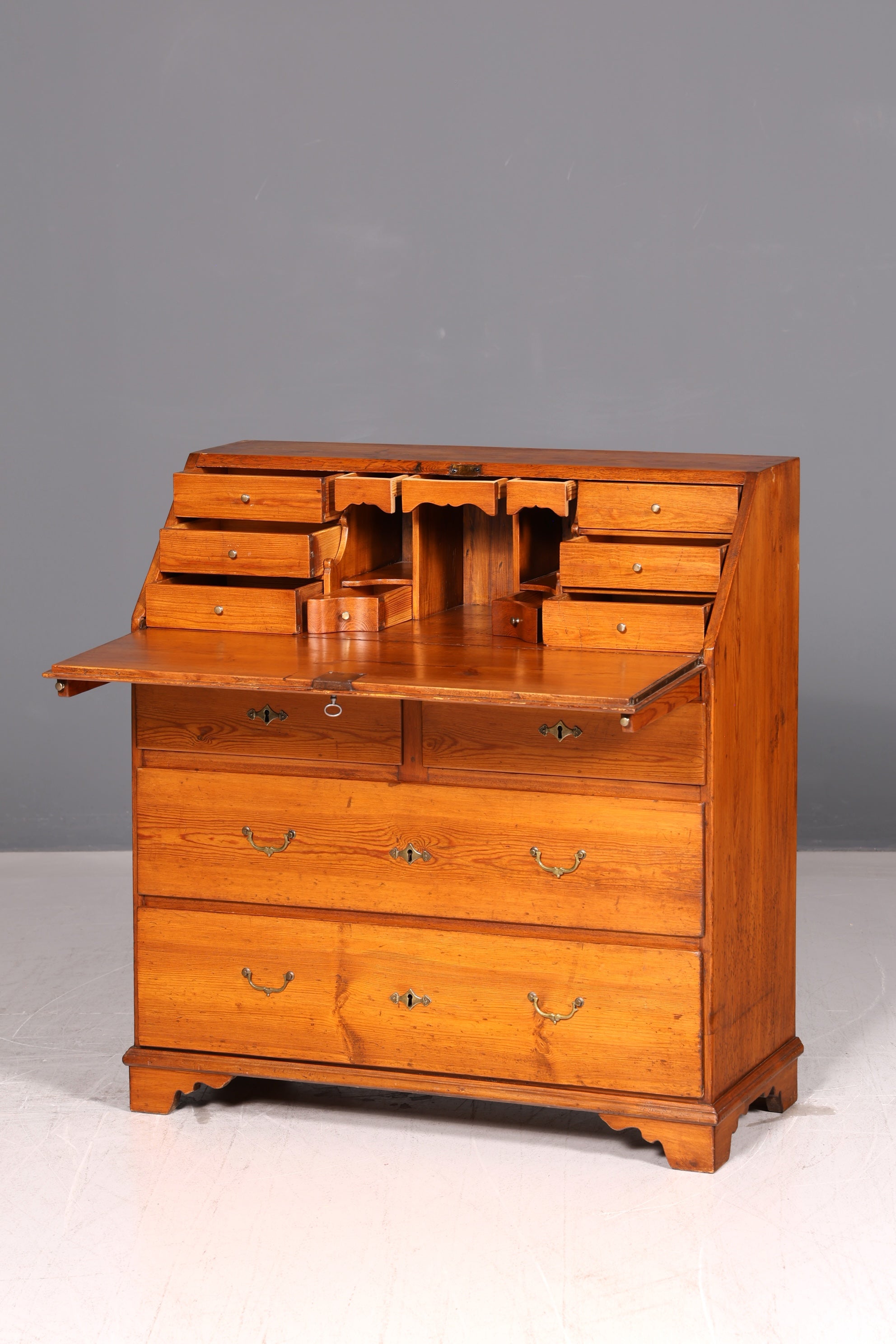 Wunderschöner Englischer Antiker Sekretär Barock Schreibsekretär Eiche Schreibkommode