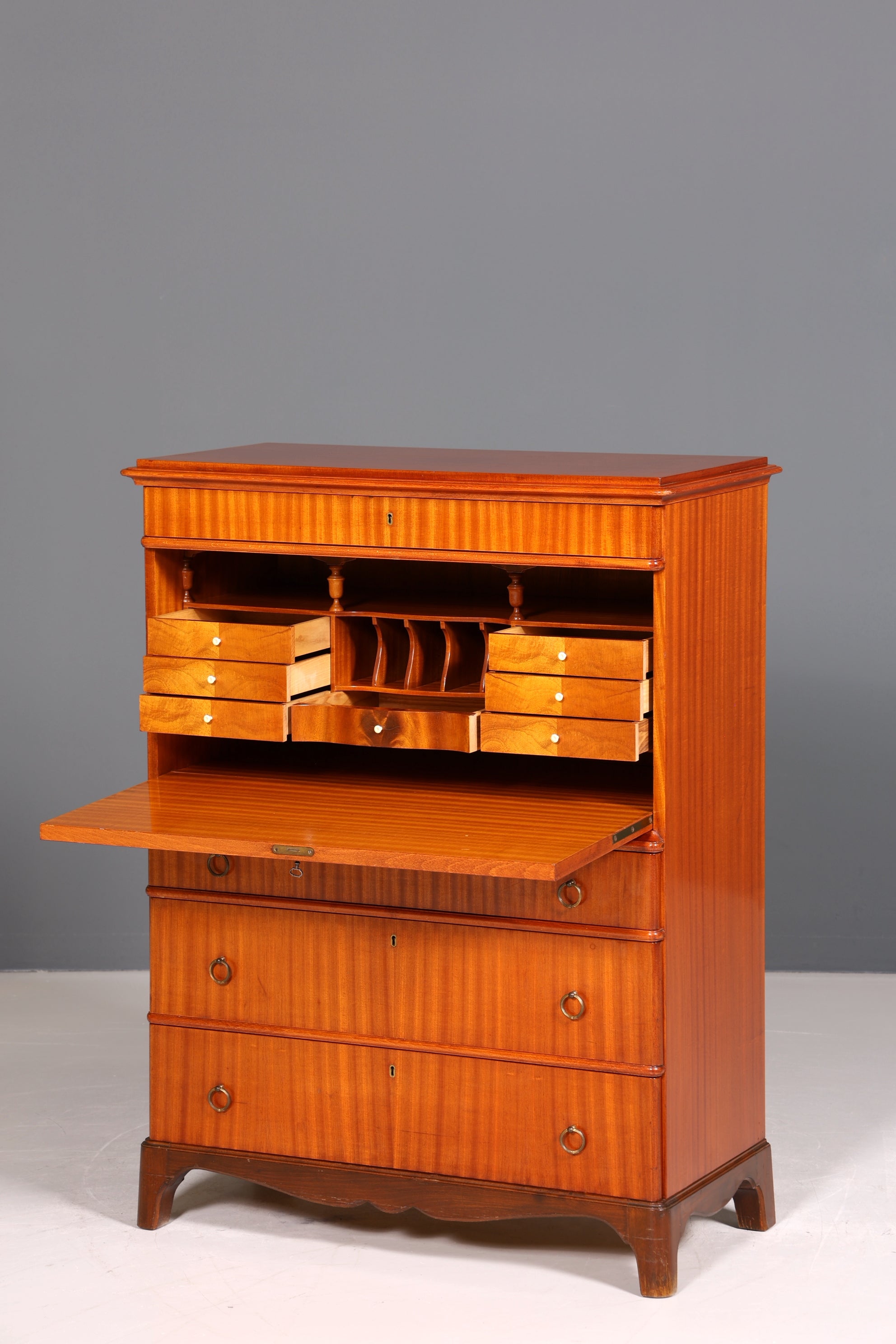 Traumhafter Sekretär im Antik Stil Büro Kommode Art Deco Stil 50s Vertiko Schreibkommode Kommode