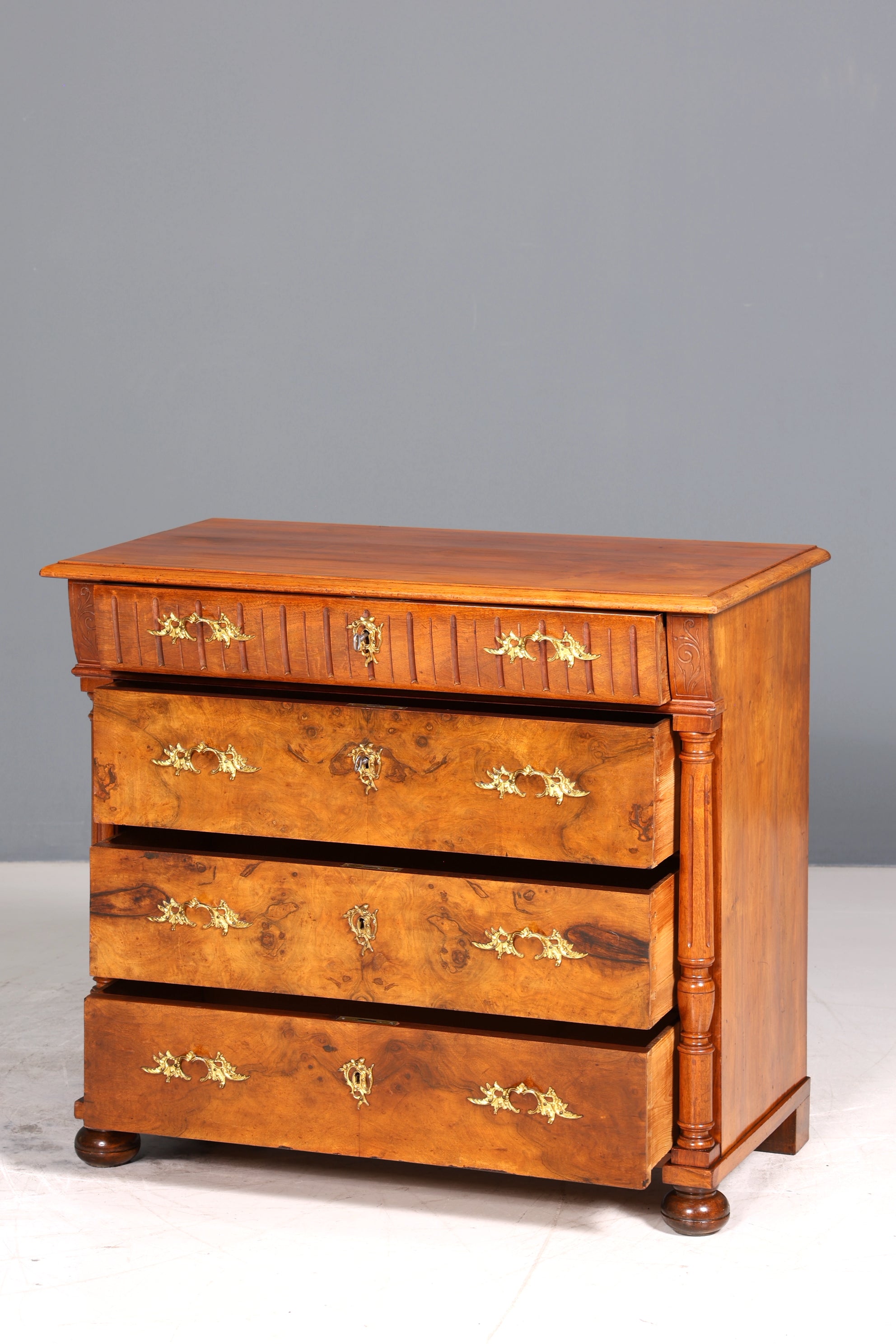 E910 Finish Wunderschöne Gründerzeit Kommode Louis Philippe Nussbaum Schubladen Kommode Sideboard um 1880