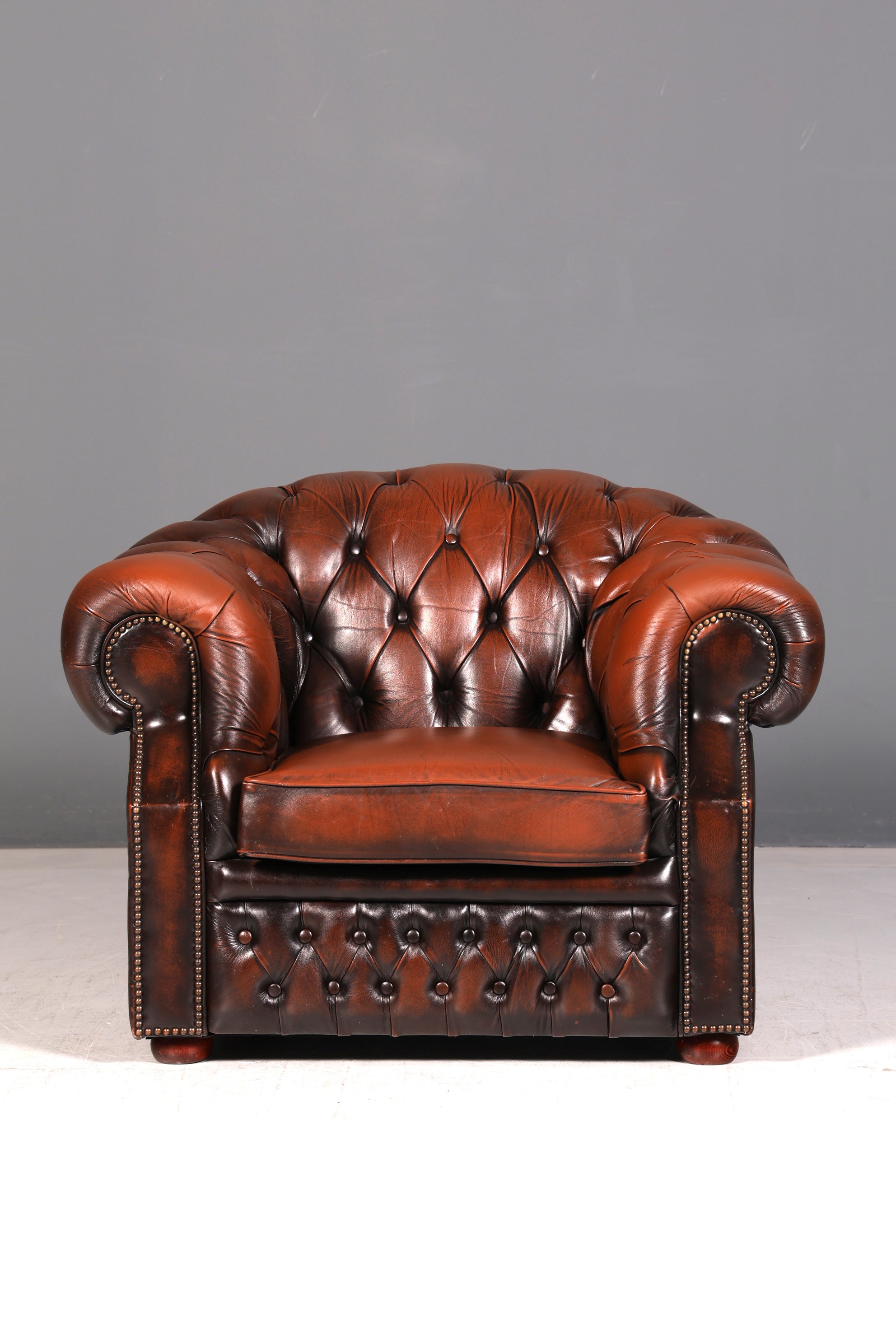 Edler Original Chesterfield Centurion Sessel Echt Leder Englischer Armlehnsessel Herrensessel UK Antik Vintage