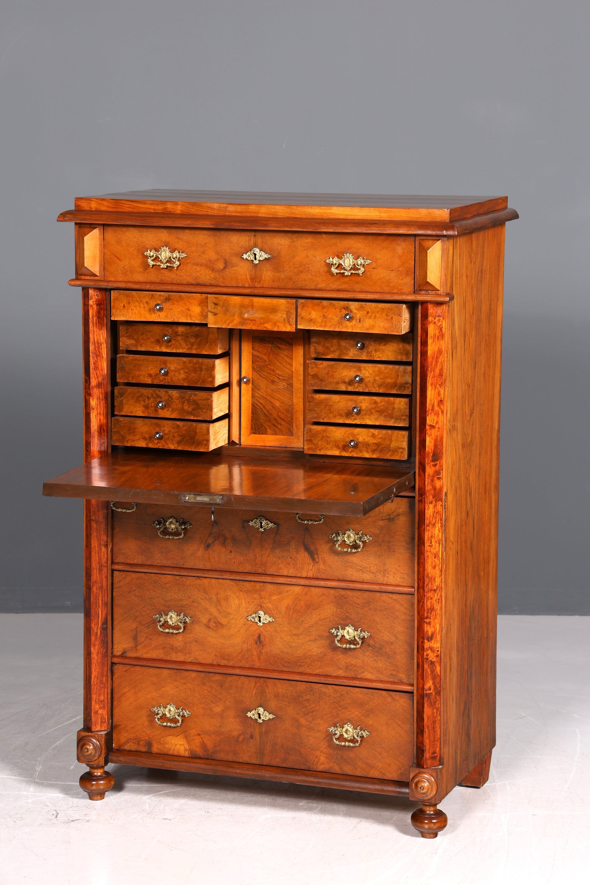 Beau secrétaire Gründerzeit, commode Art Nouveau, meuble ancien