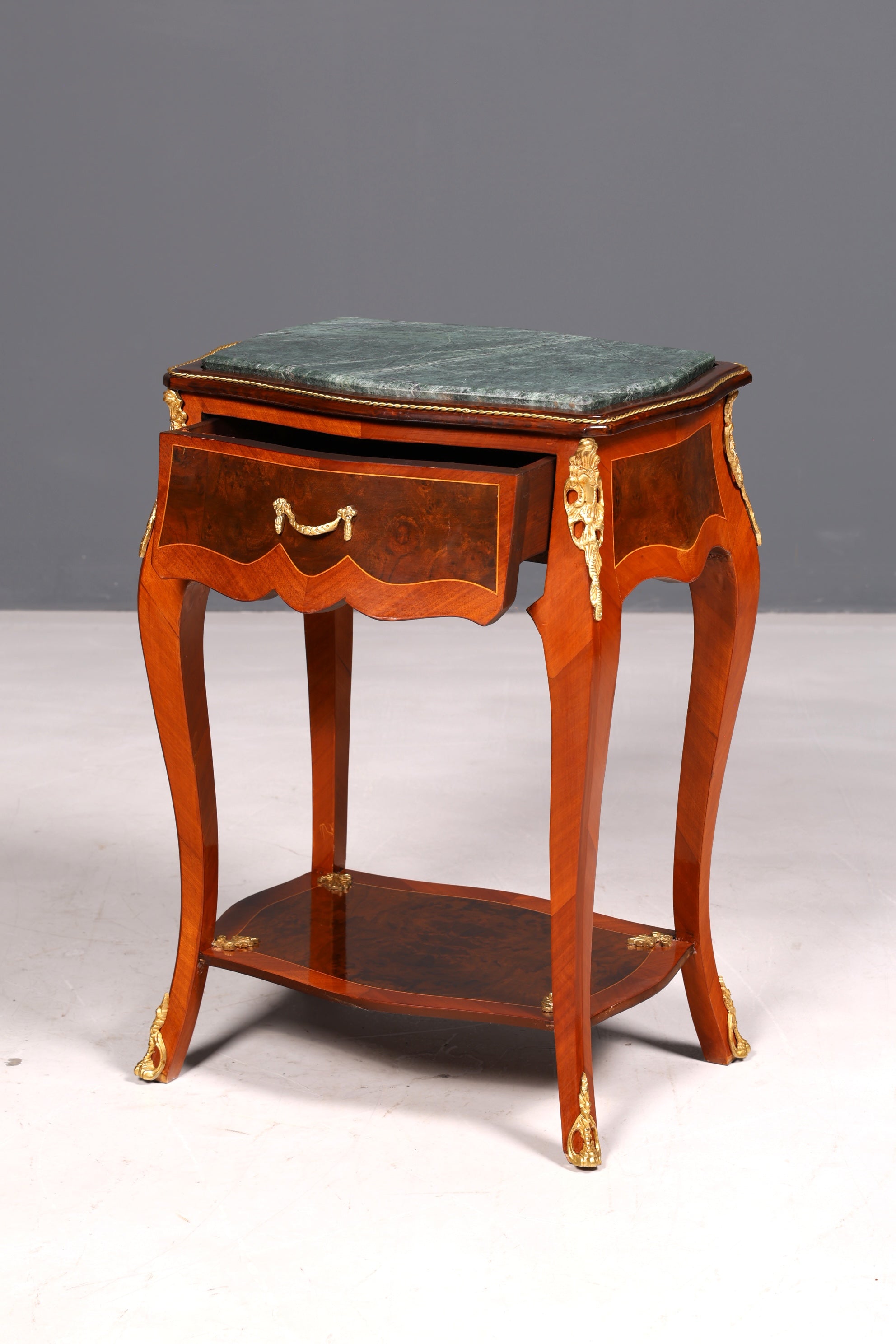Traumhafter Louis XV Beistelltisch Barock Stil Ablagetisch Marmor Kommode Telefontisch