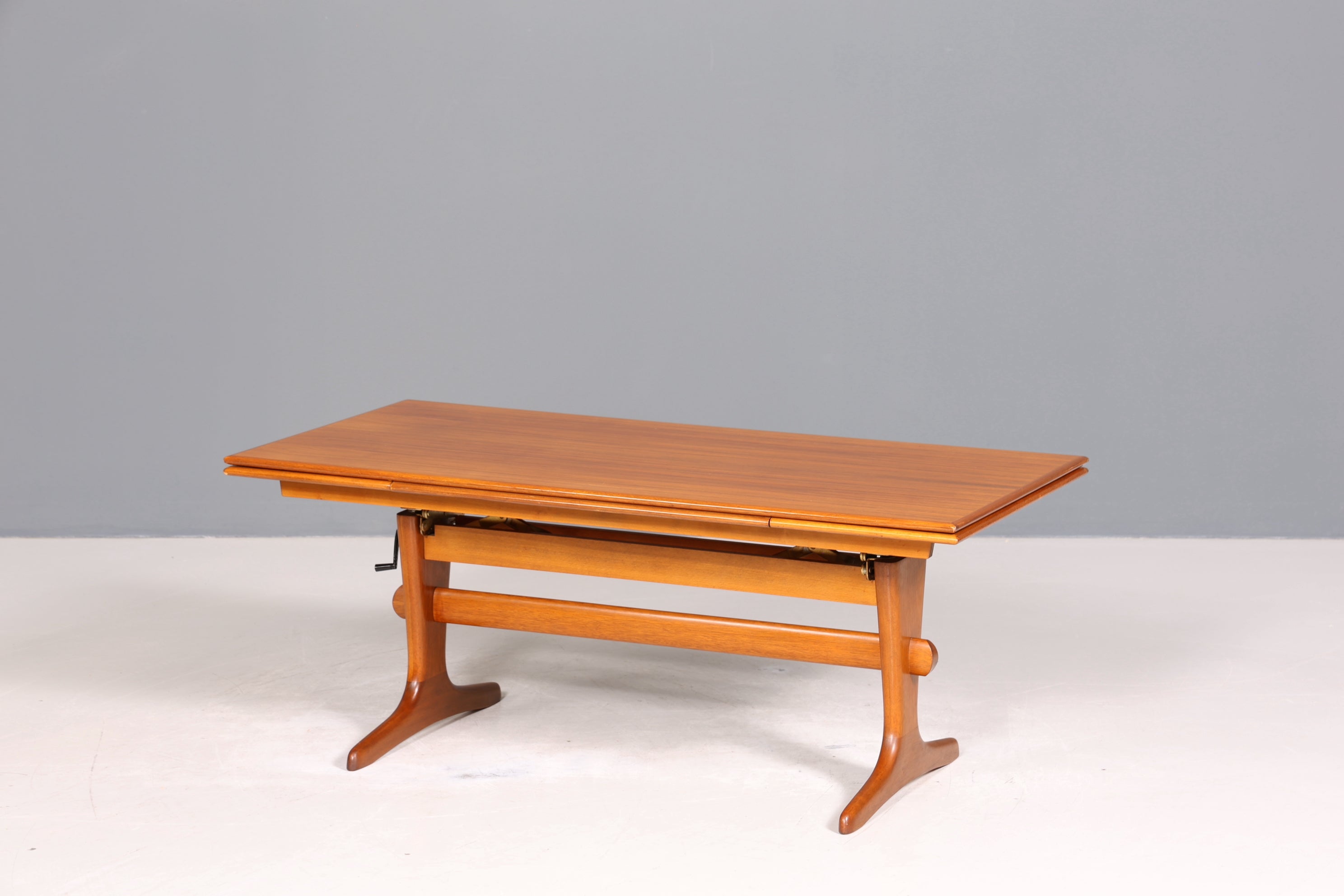 Wunderschöner Mid Century Couchtisch Teak Danish Retro Ablagetisch ausziehbarer höhenverstellbar Vintage Coffee Table 70er Jahre Wohnzimmertisch