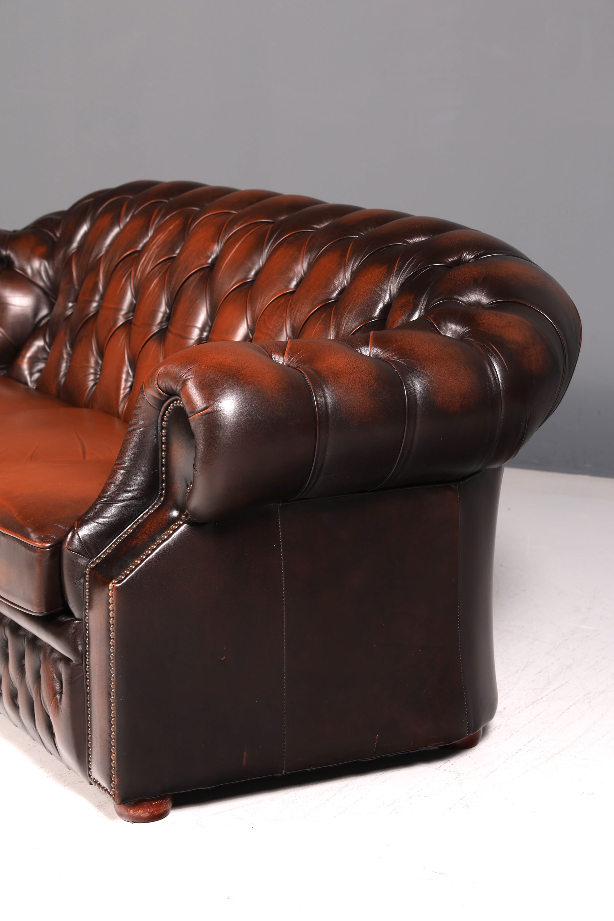 Wunderschönes Original Chesterfield Centurion 3-Sitzer Sofa Echt Leder Couch Englisch Polstersofa Antik Vintage
