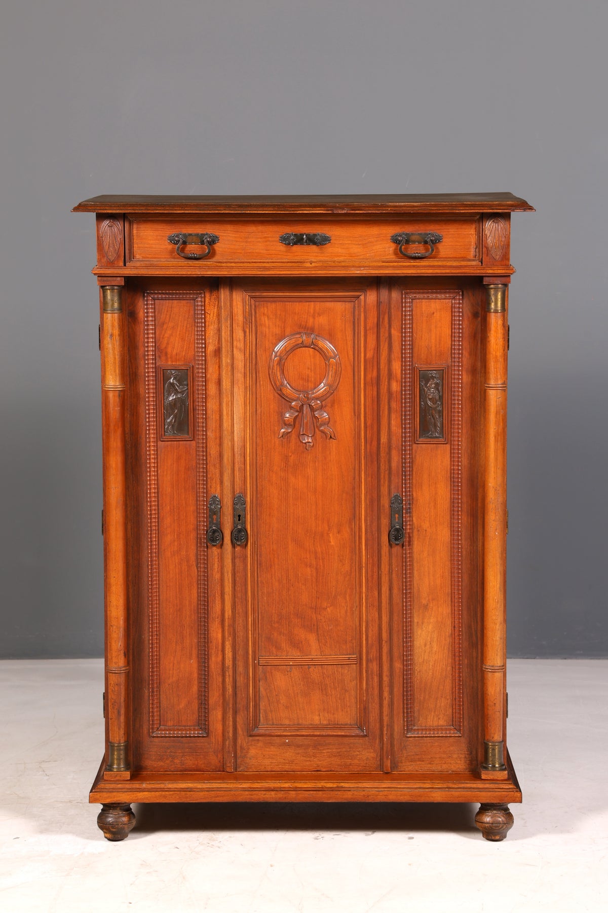 Wunderschöner Jugendstil Vertiko Schrank Antik Kabinettschrank Kommode um 1900 Massivholz