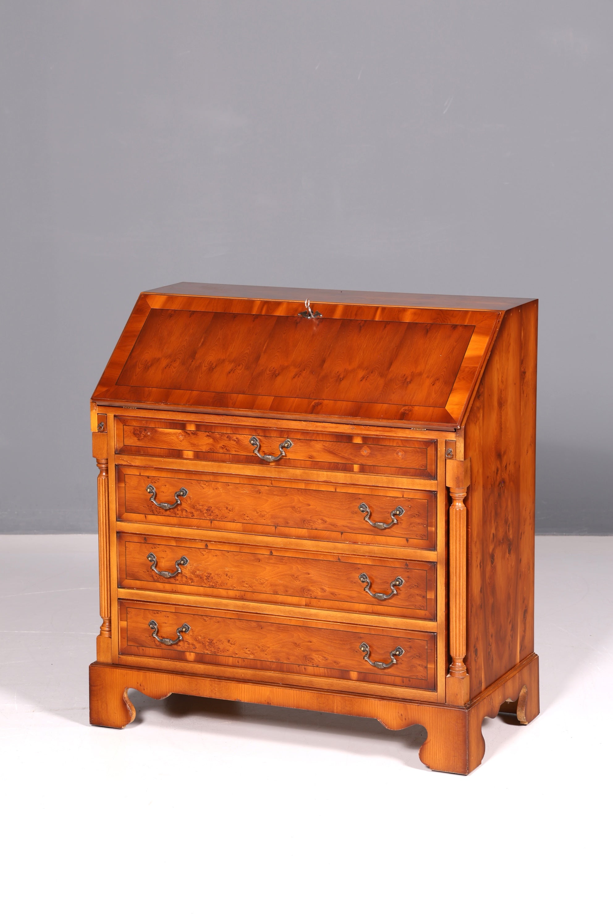 Wunderschöner Englischer Sekretär Schreibkommode Echt Holz Biedermeier Stil Schreibtisch Kommode