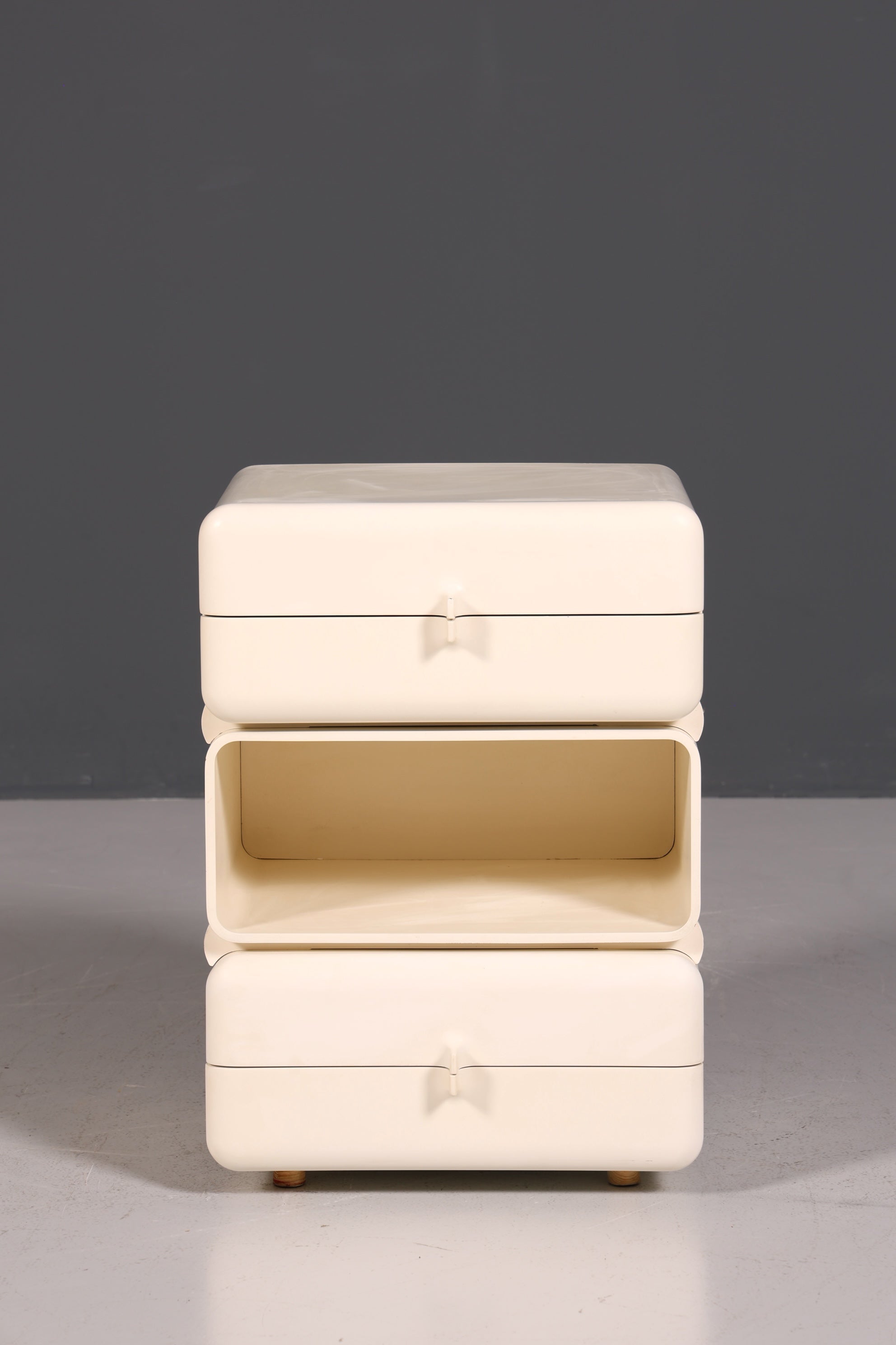 Commode rare du milieu du siècle, table de chevet modulaire style futuriste, design français, commode vintage, 5/5