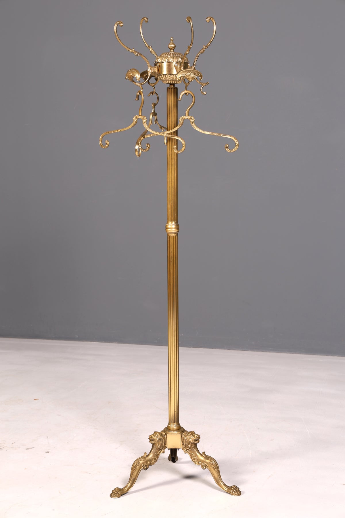 Prunkvoller Jugendstil Messing Garderobenständer Kleiderhaken Antik Flur Kleiderständer