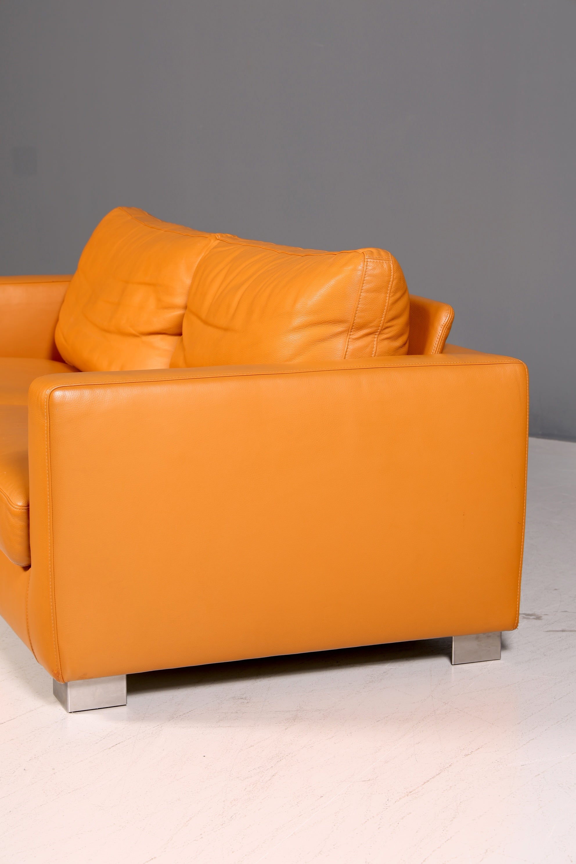 Wunderschönes Ledersofa der Marke Giulio Marelli Cognac Echtleder Couch 2- bis 3-Sitzer Designer Sofa Wohnzimmer