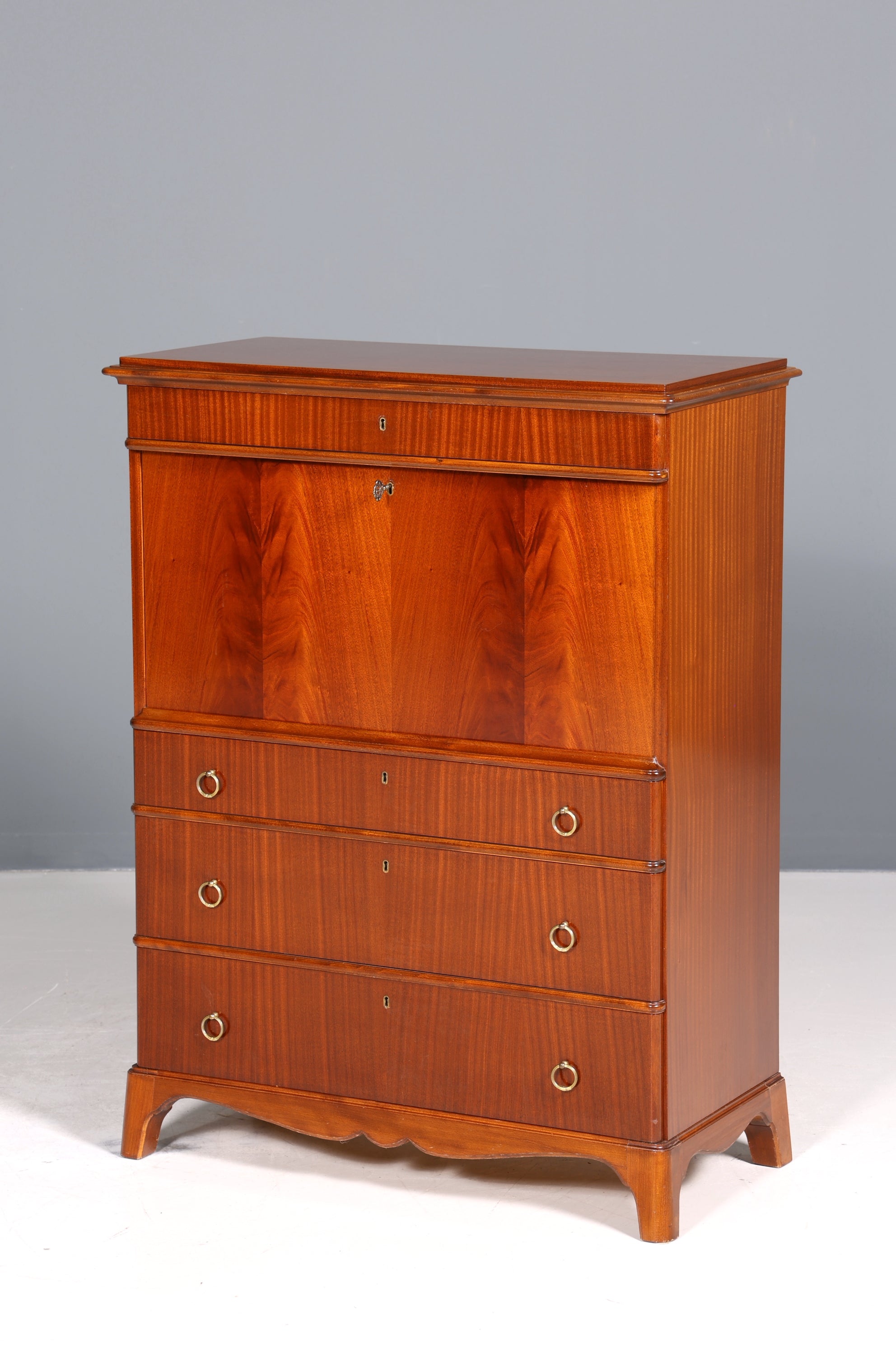 Stilvoller Sekretär im Antik Stil Büro Kommode Art Deco Stil 50s Vertiko Schreibkommode Kommode