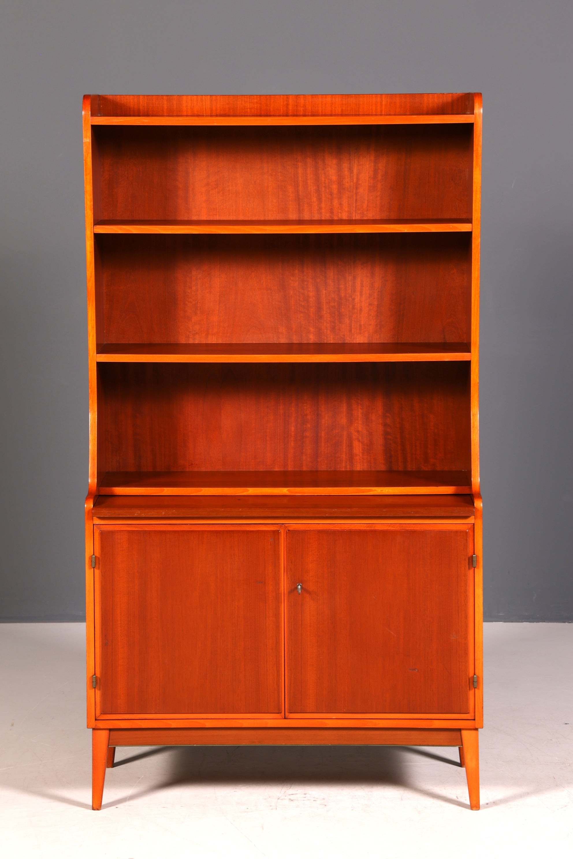 Wunderschöner Mid Century Schrank Bücherregal Vintage Sekretär Highboard Holz Regal