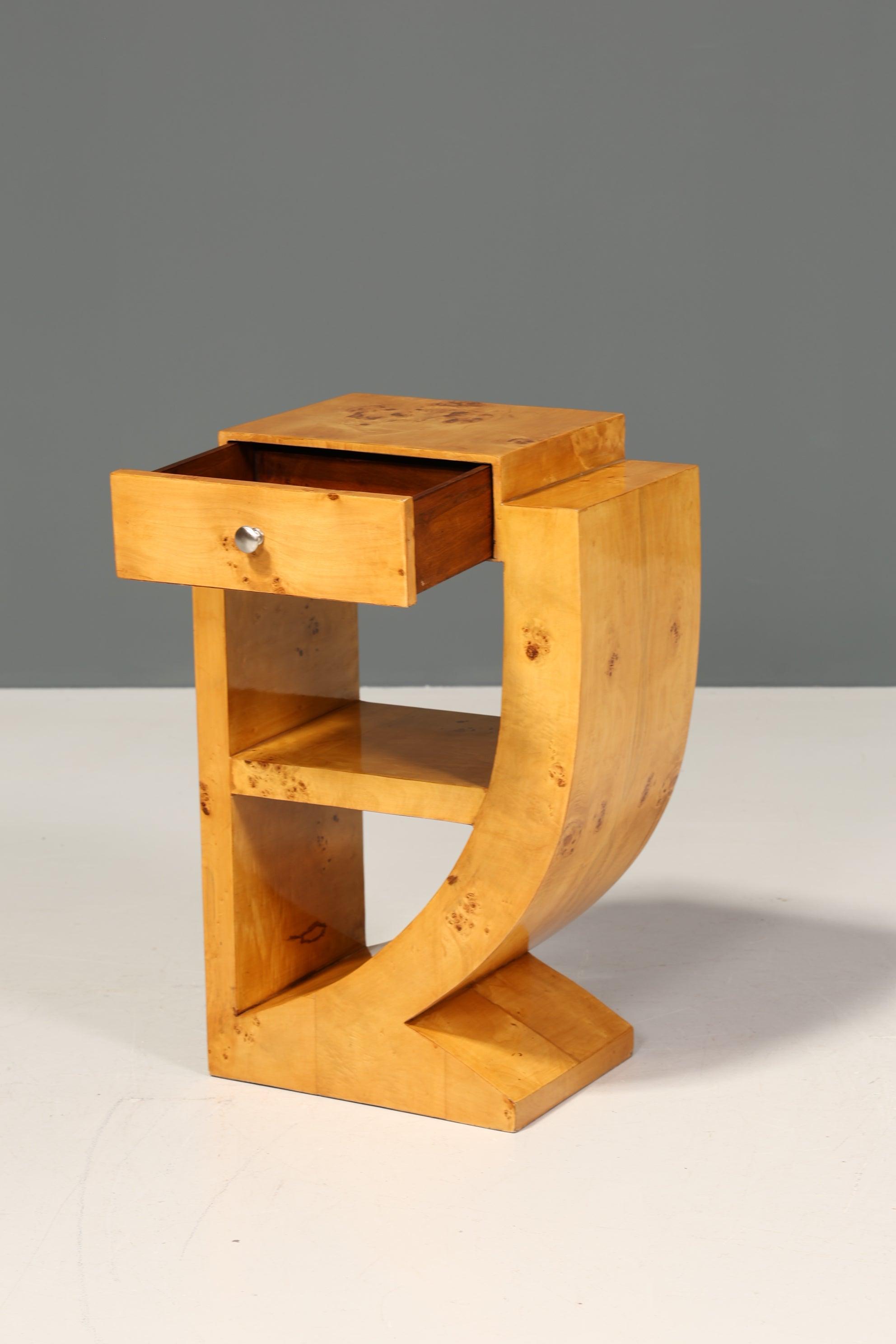 2x Wunderschöne Art Deco Stil Beistelltische Birke Ablagetisch Set Nachttische Kommode