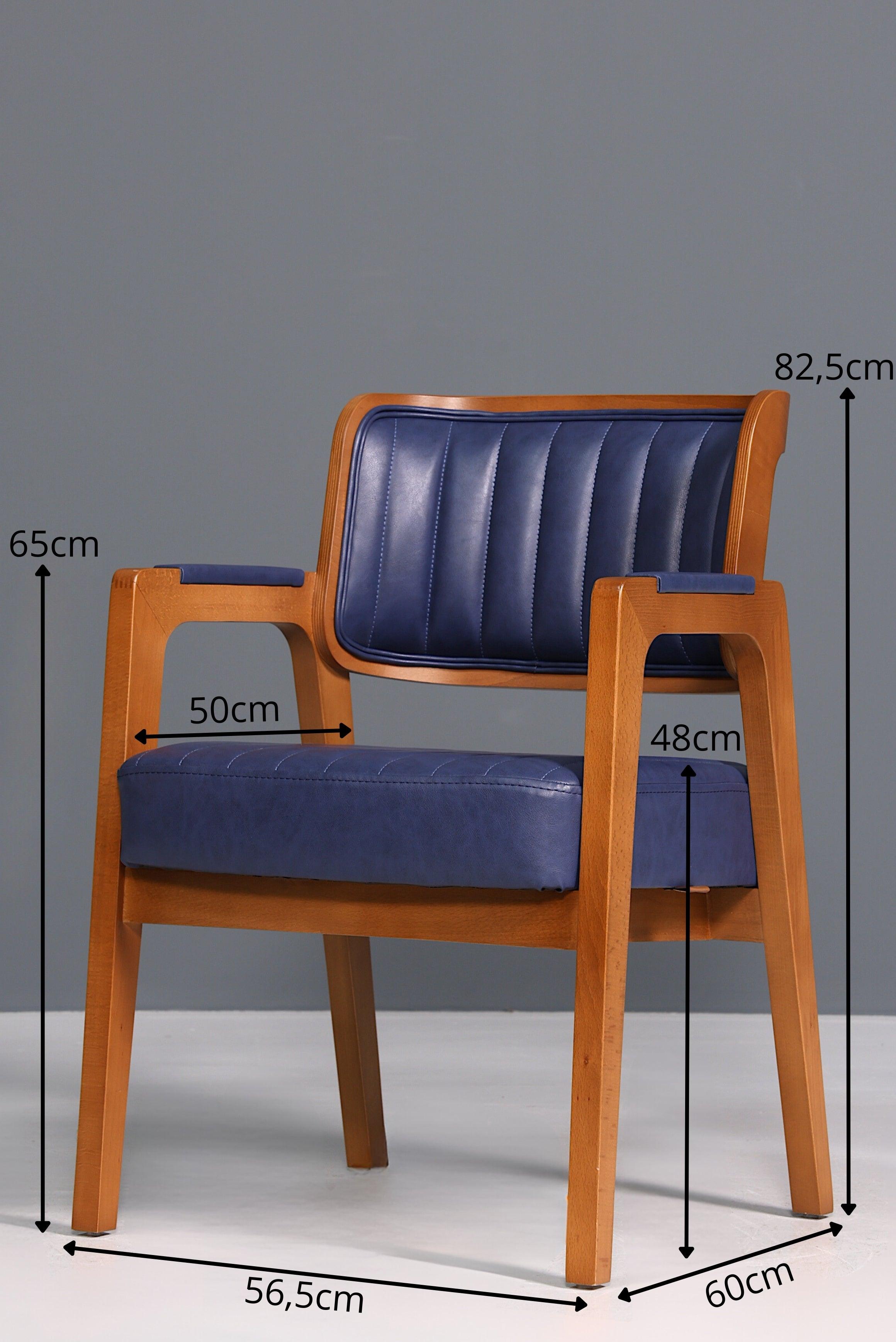 Edler Armlehnstuhl "Lima" Esszimmerstuhl mit Korbgeflecht in blau Polsterstuhl Armlehnstuhl Sekretär Stuhl