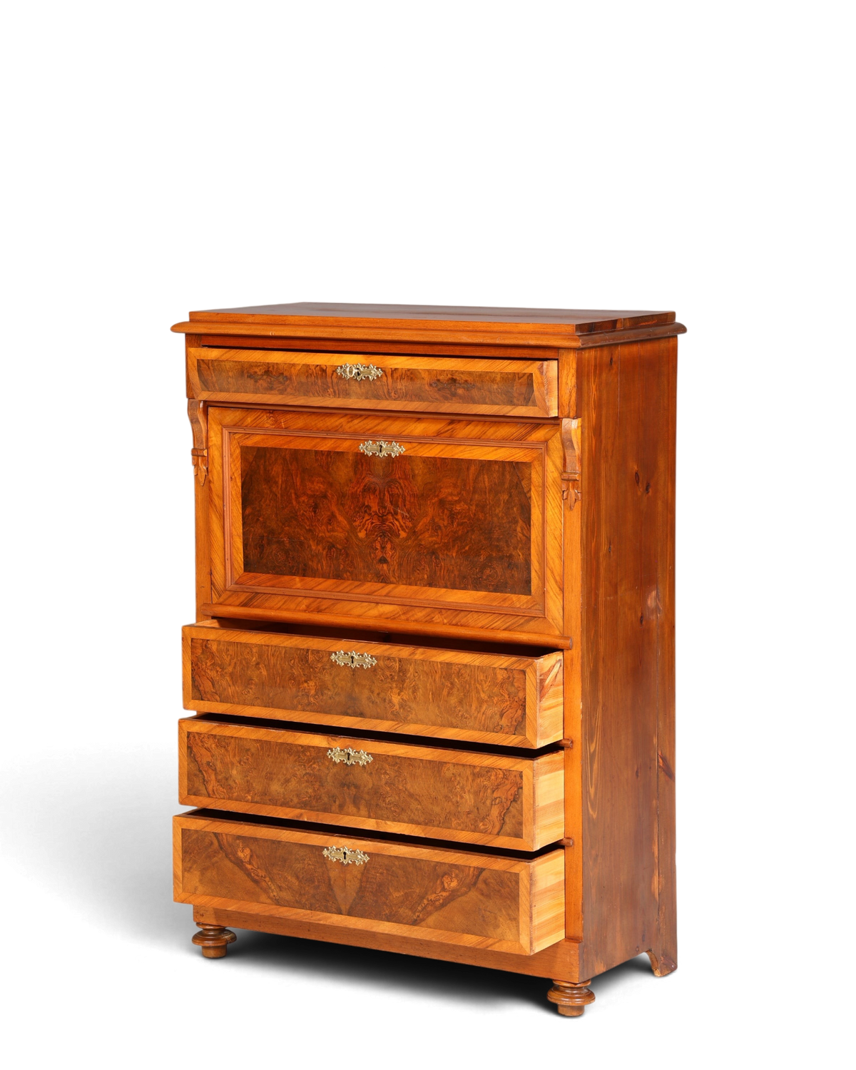 Stilvoller Gründerzeit Sekretär Vertiko Highboard Jugendstil Kommode Schrank um 1880