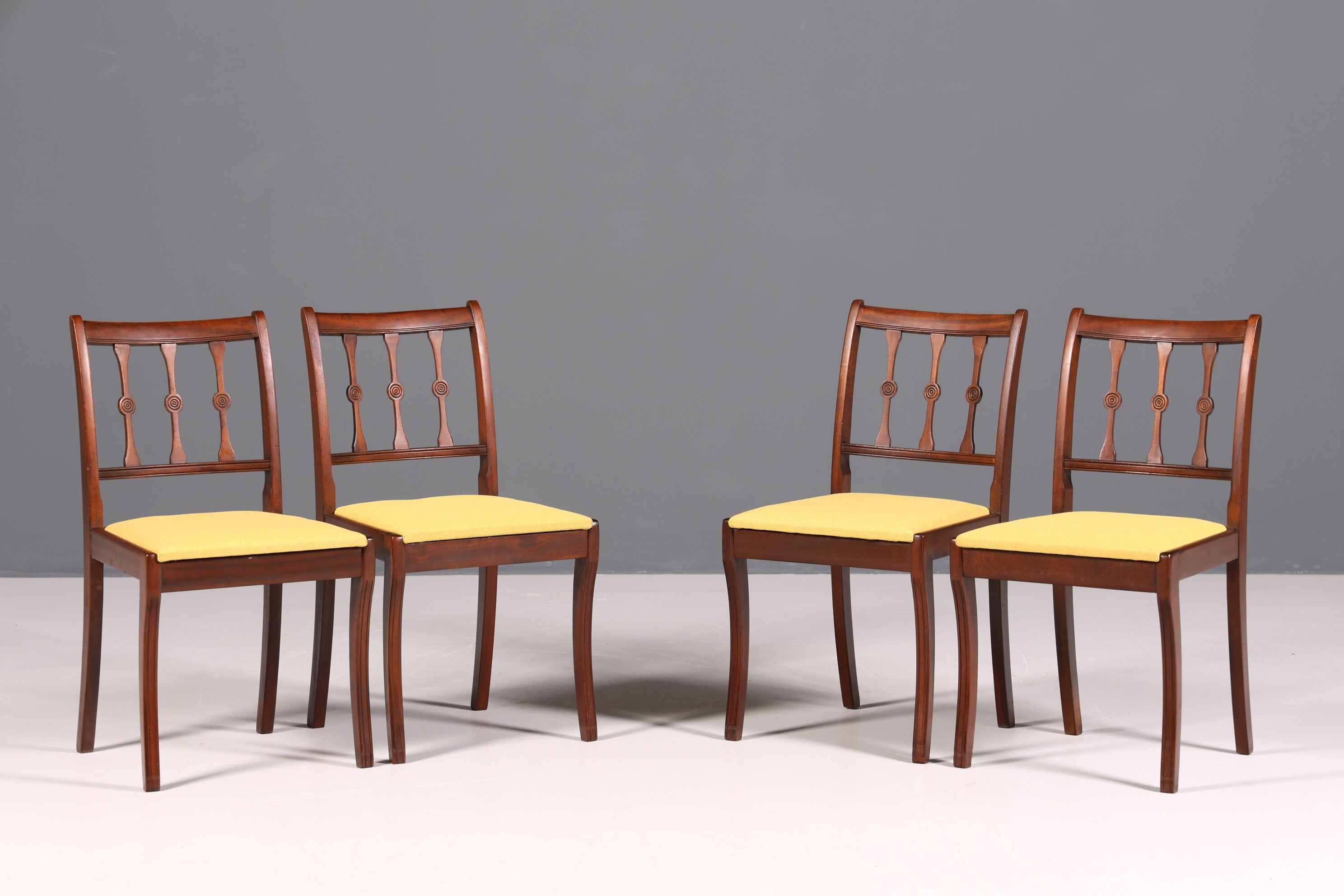 4x Edle Englische Stühle Englisch Dining Chairs Antik 60s Küchenstühle Stuhlset Esszimmer Stühle