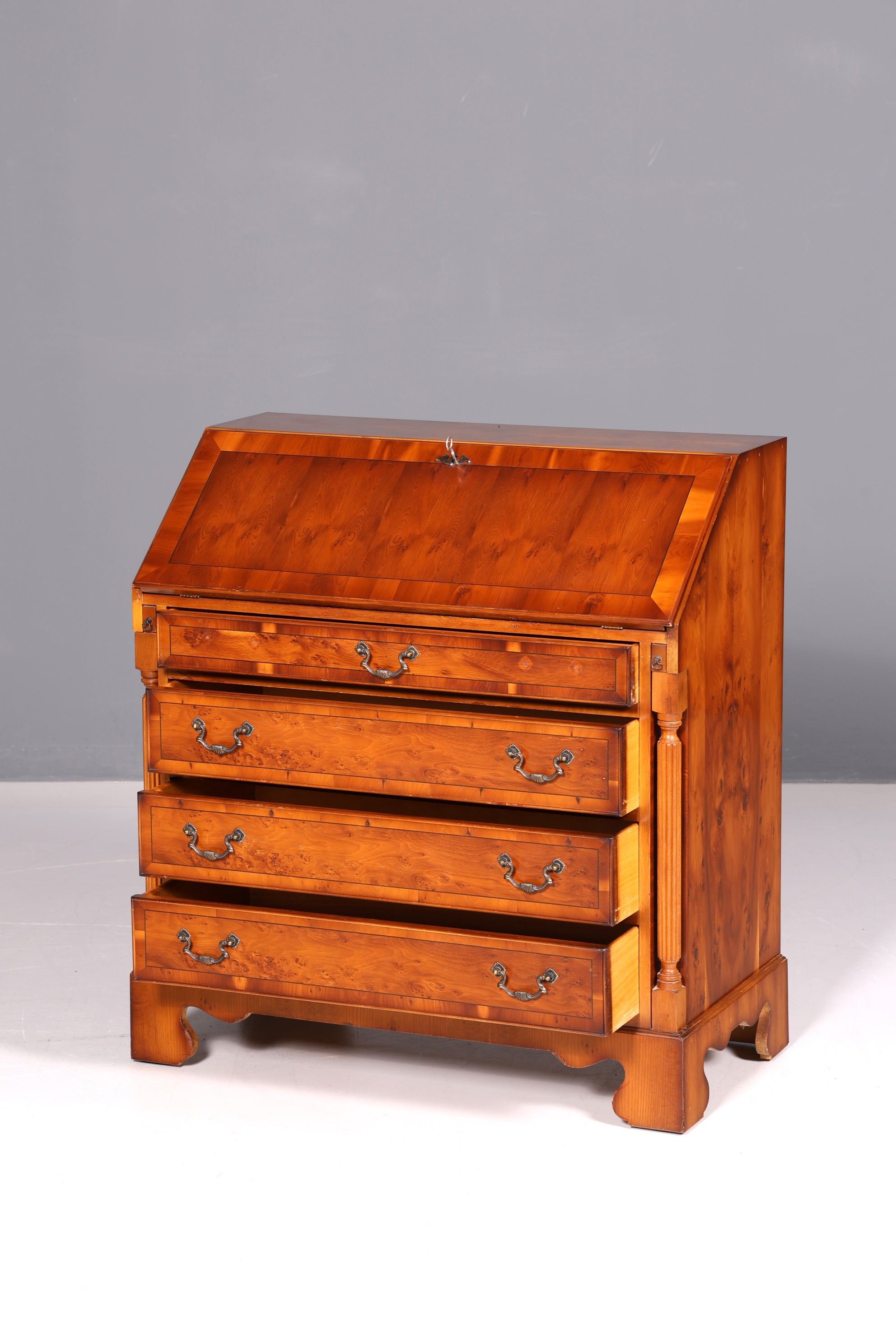 Wunderschöner Englischer Sekretär Schreibkommode Echt Holz Biedermeier Stil Schreibtisch Kommode
