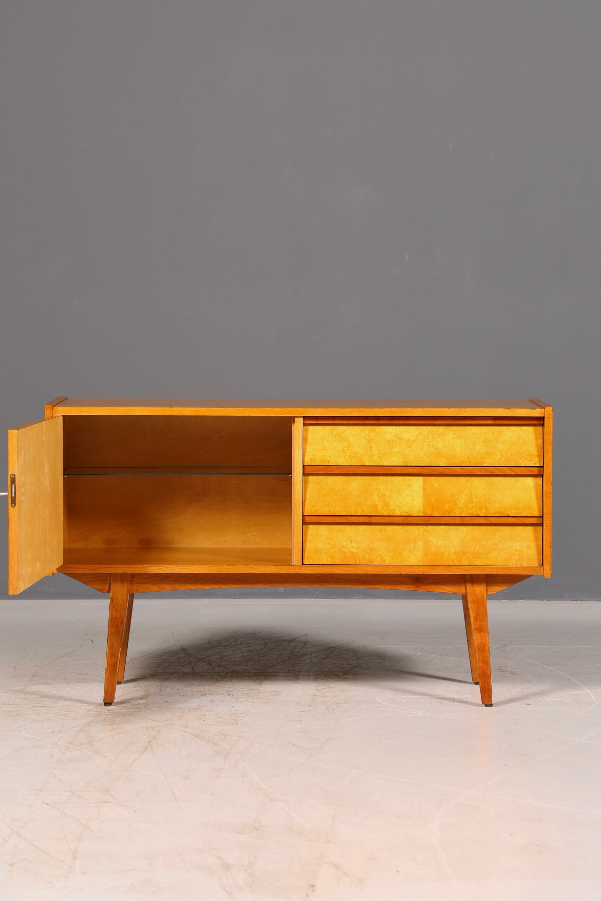 Wunderschönes Mid Century Sideboard Vintage TV Kommode 60er Schrank Anrichte Lowboard echt Holz