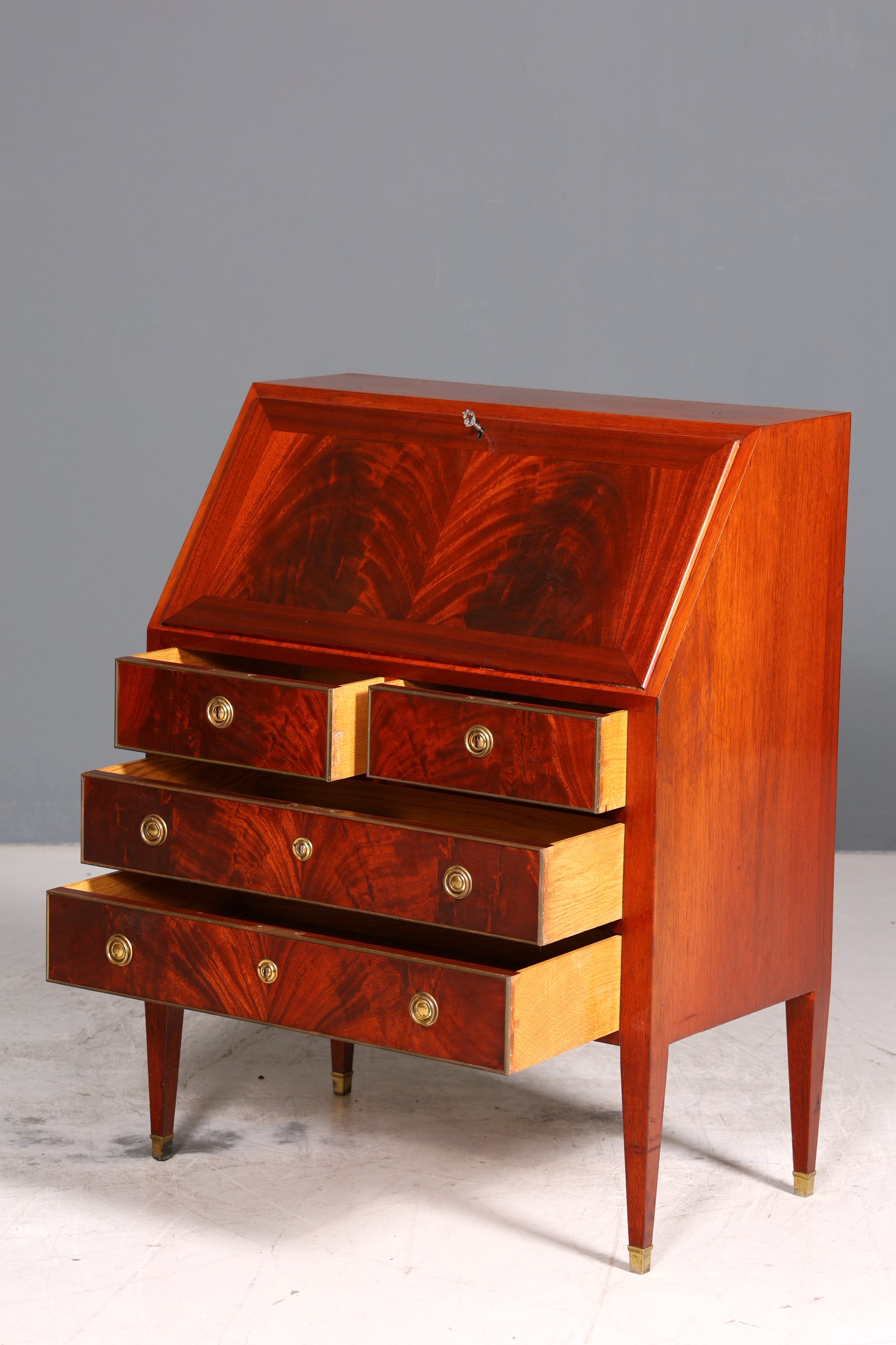 Edler Sekretär im Louis Seize Stil Büro Kommode Empire Englisch Schreibkommode Schreibtisch