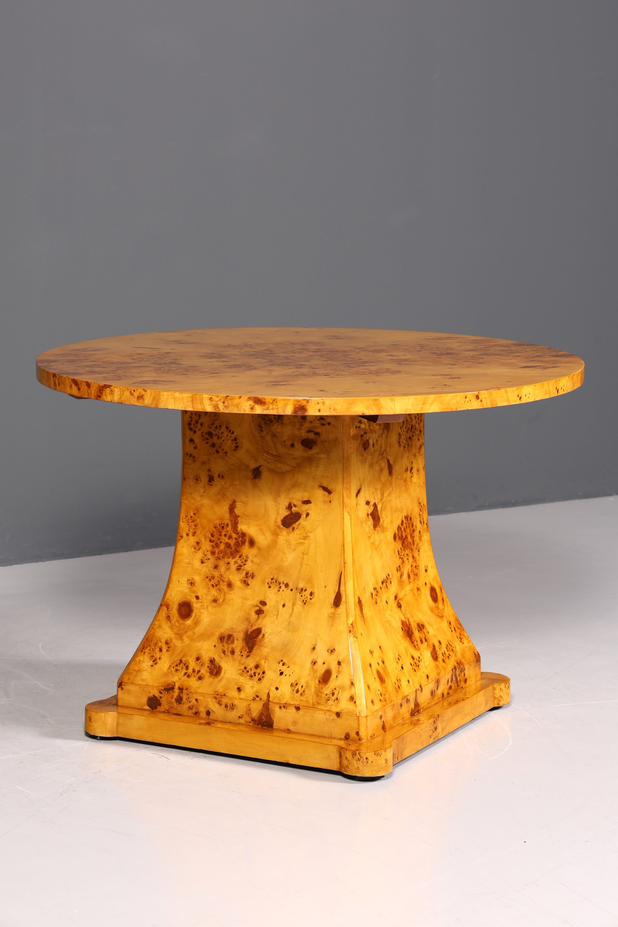 Table de salle à manger ronde de style Art déco, table de cuisine ancienne en bouleau, table de salle à manger